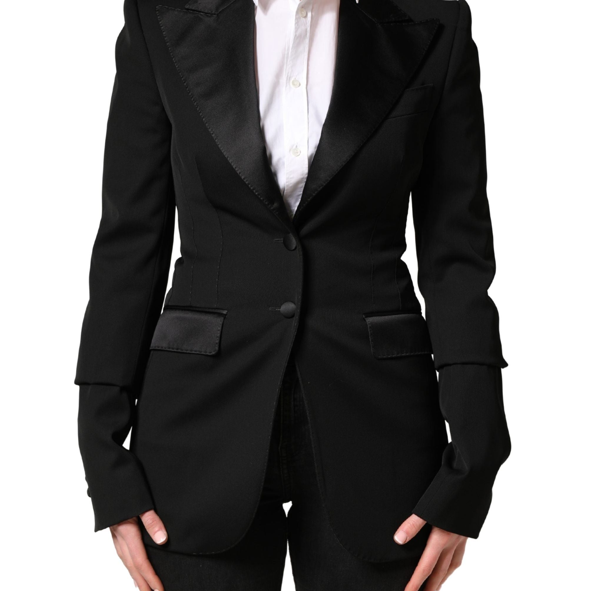 Dolce & Gabbana Black Wool Single Breasted Blazer Jacket