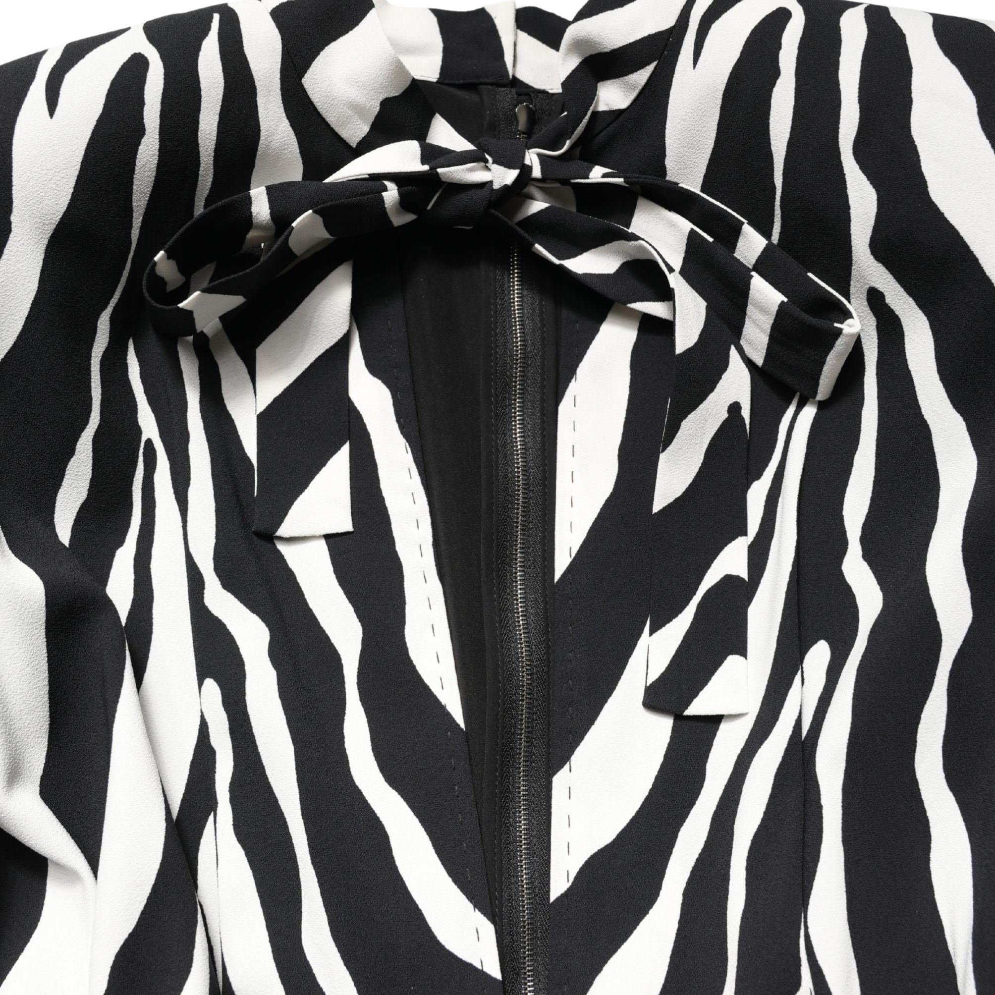 Dolce & Gabbana Black White Viscose Zebra Pattern Jumpsuit