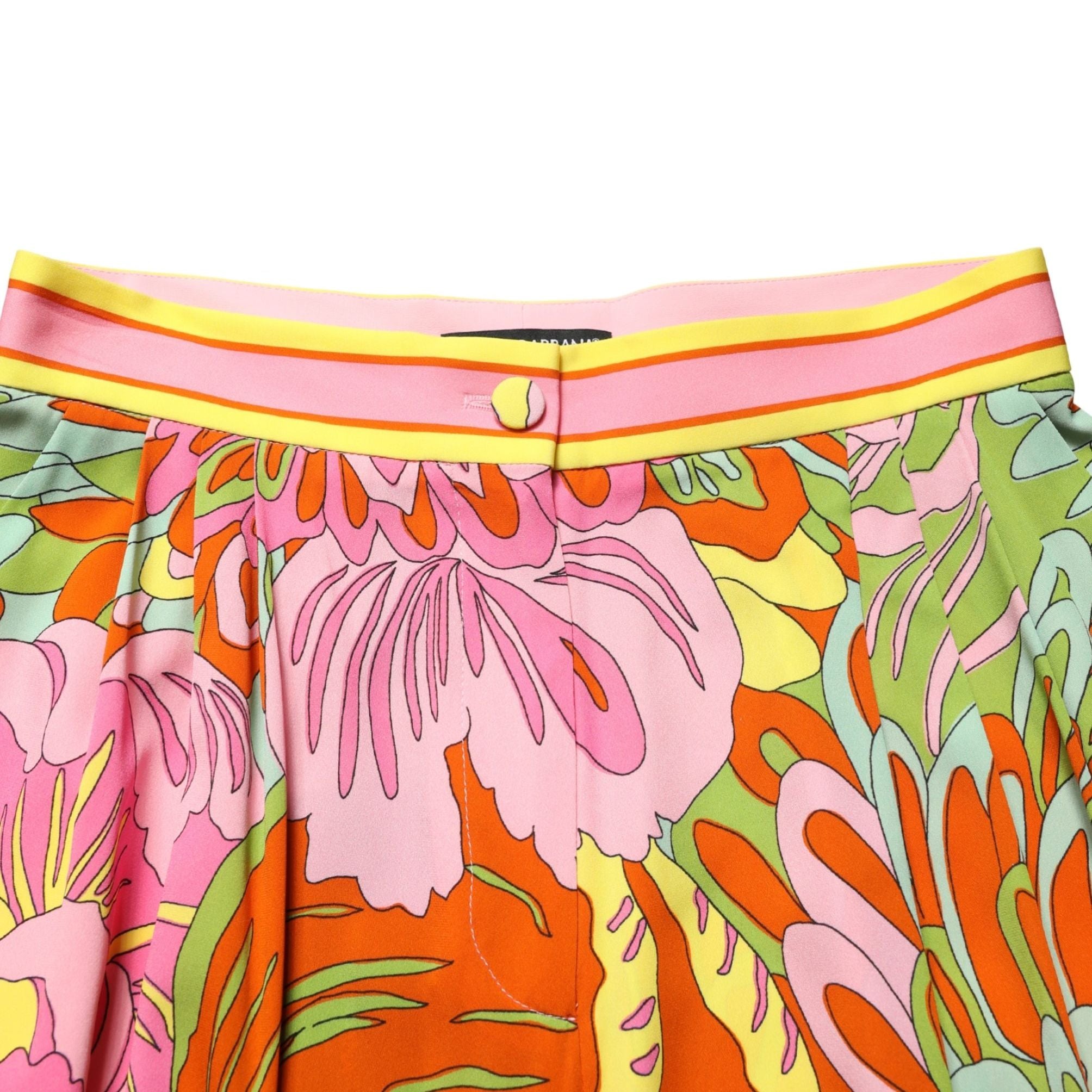 Dolce & Gabbana Multicolor FloralPrint Cropped Trouser Pants