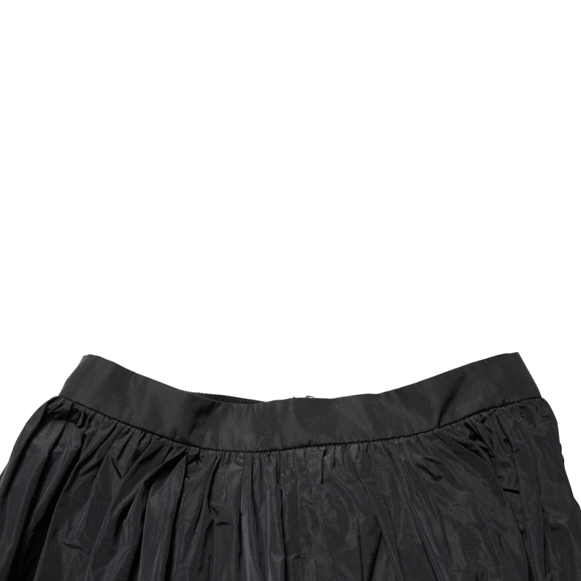 MSGM Black High Waist Pleated A-line Long Maxi Women Skirt
