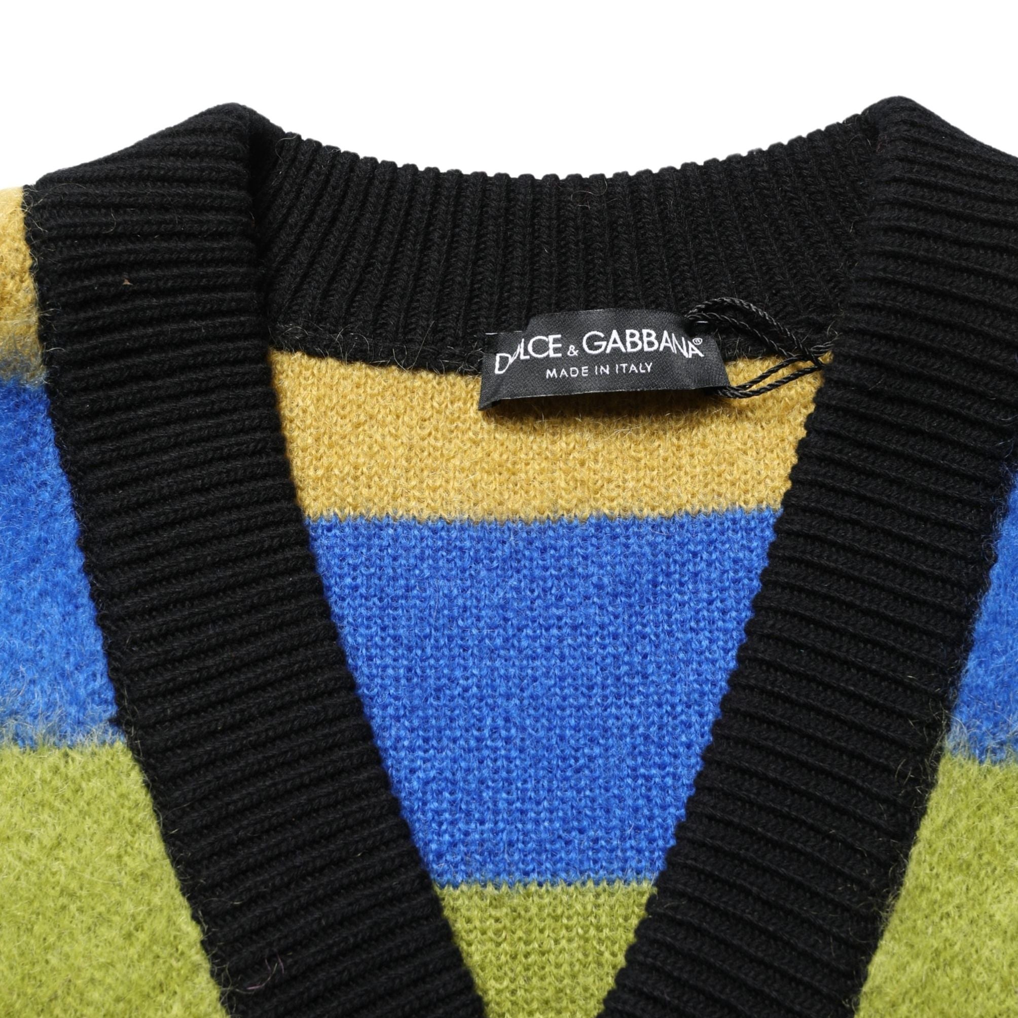 Dolce & Gabbana Multicolor Stripes V-neck Pullover Sweater