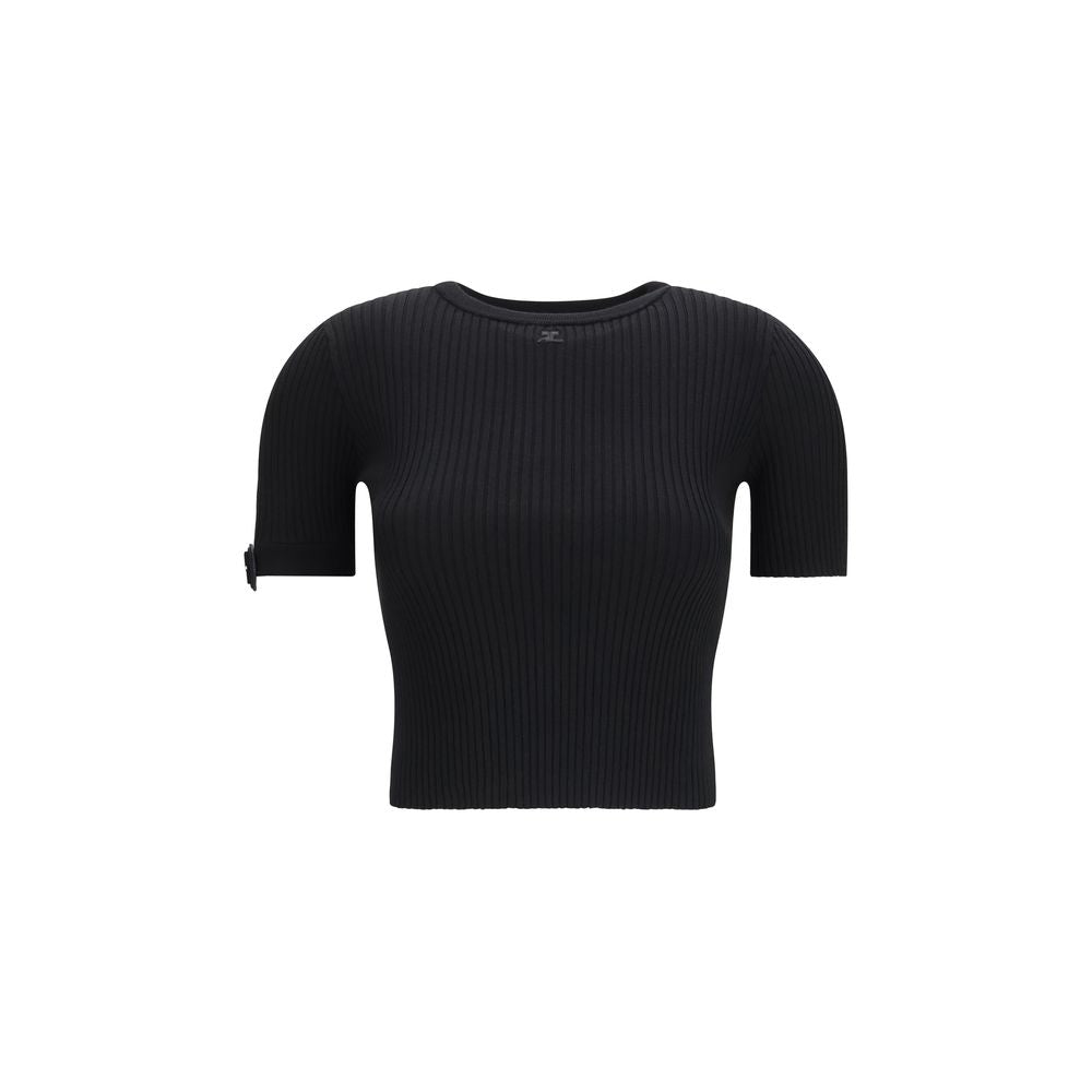 Courrèges Black Viscose Top