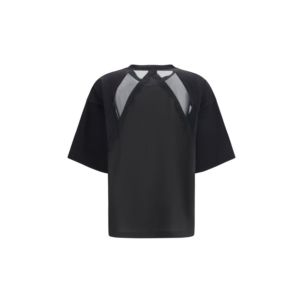 PINKO Black Cotton T-Shirt