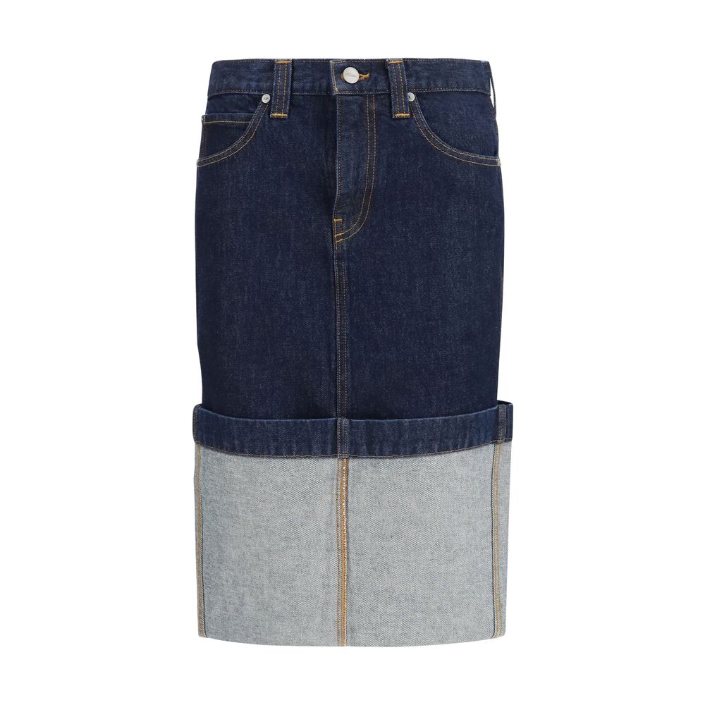 Khaite Blue Denim Skirt