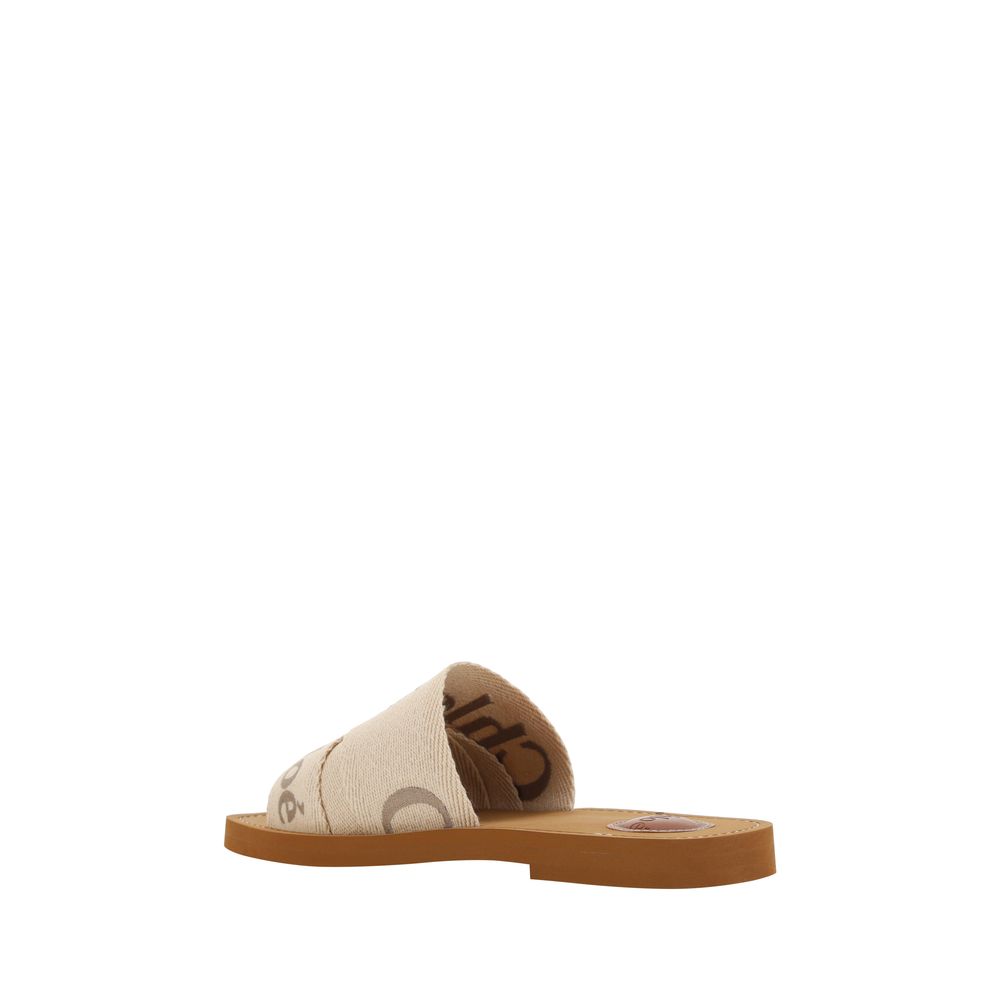 Chloé Multicolor Cotton Flat Sandals