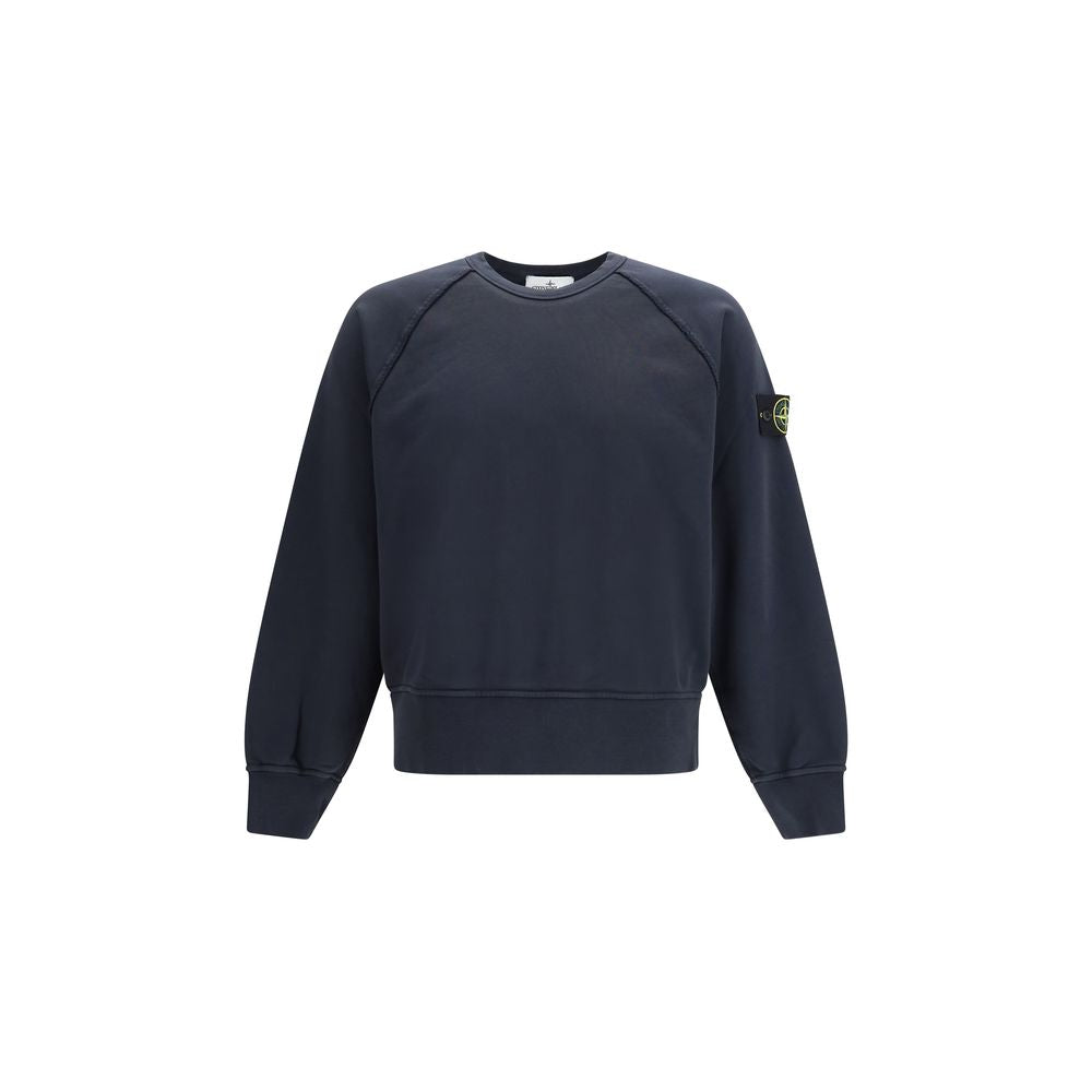 Stone Island Blue Cotton Sweatshirt