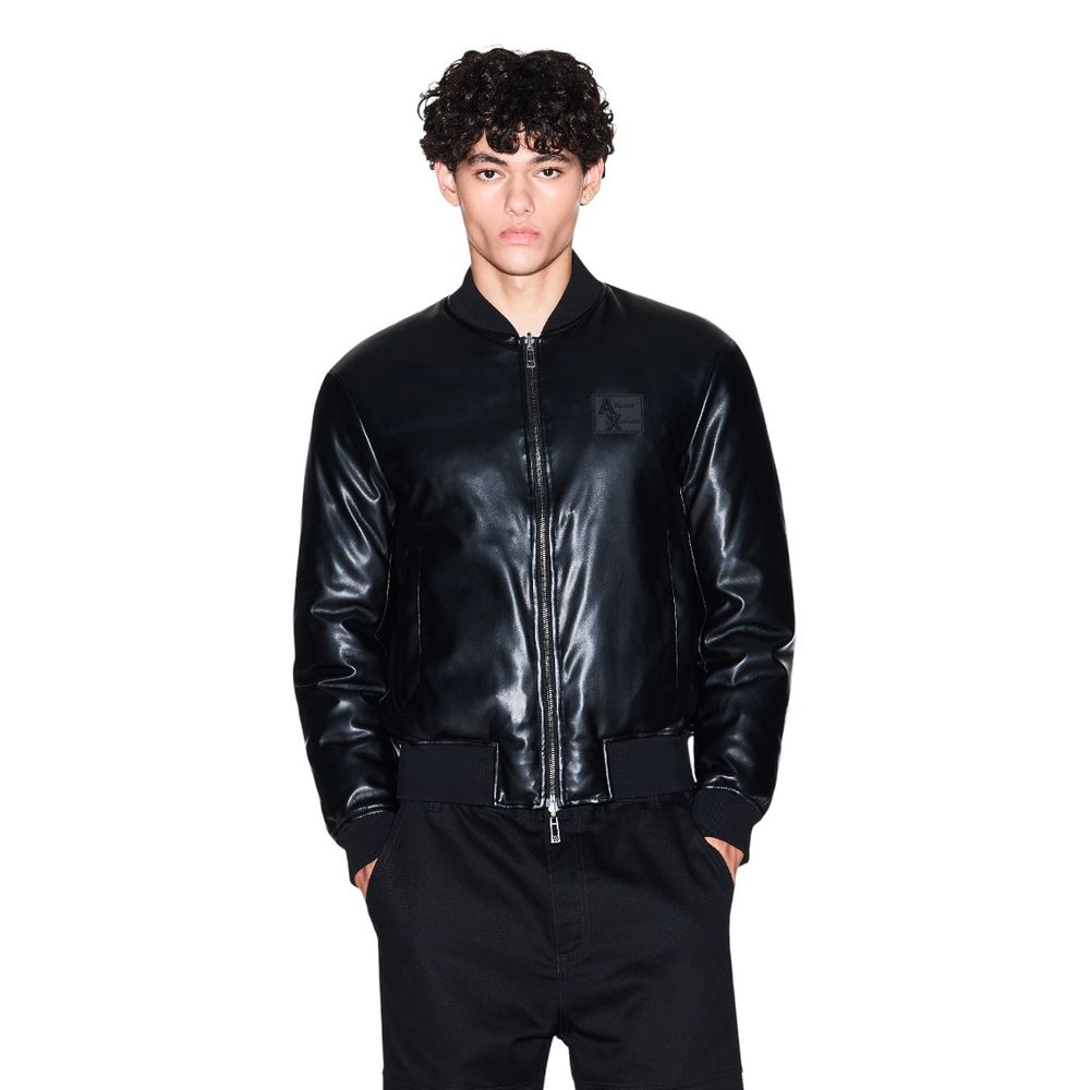 Armani Exchange Black Polyester Bomber