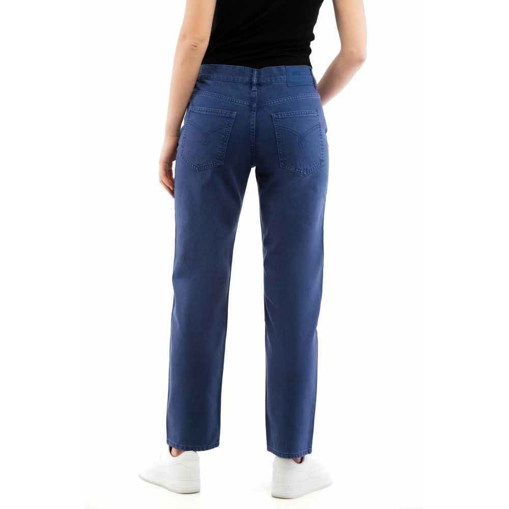 Moschino Blue Cotton Straight-Leg Jeans