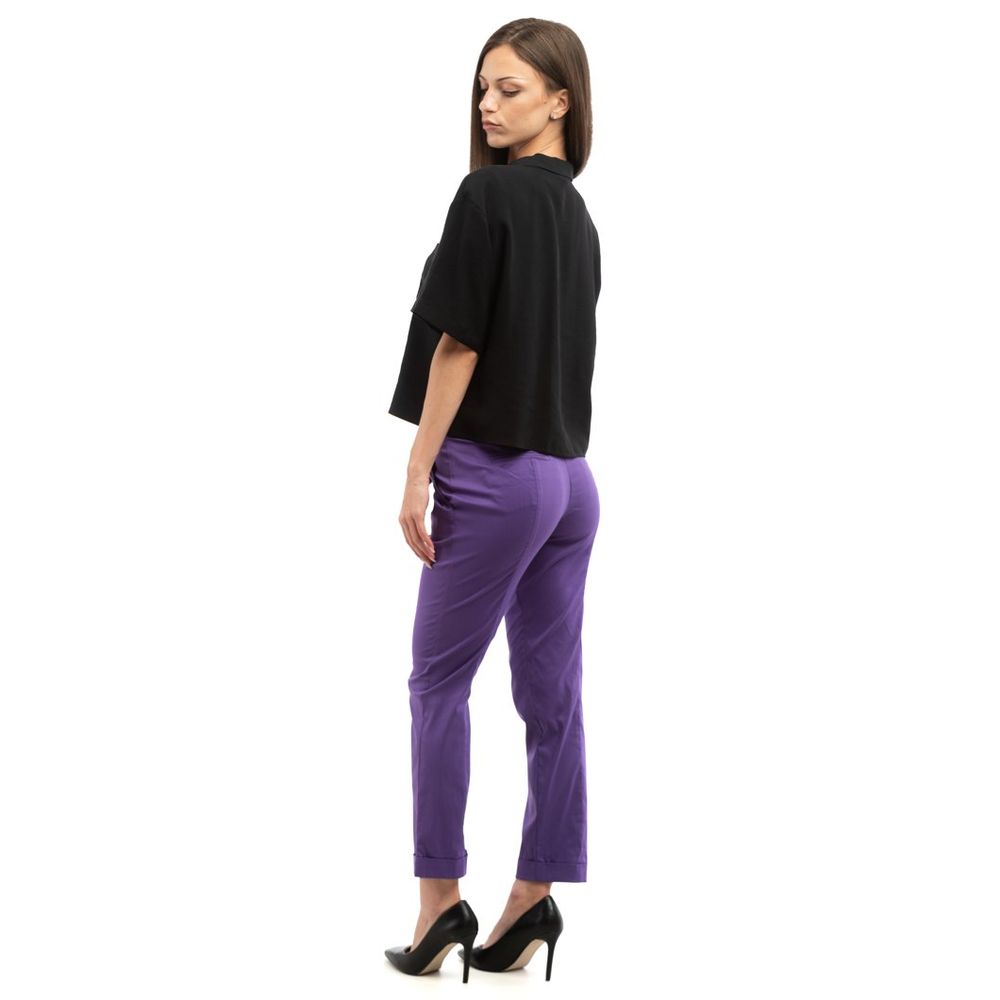 Patrizia Pepe Purple Cotton Casual Pants