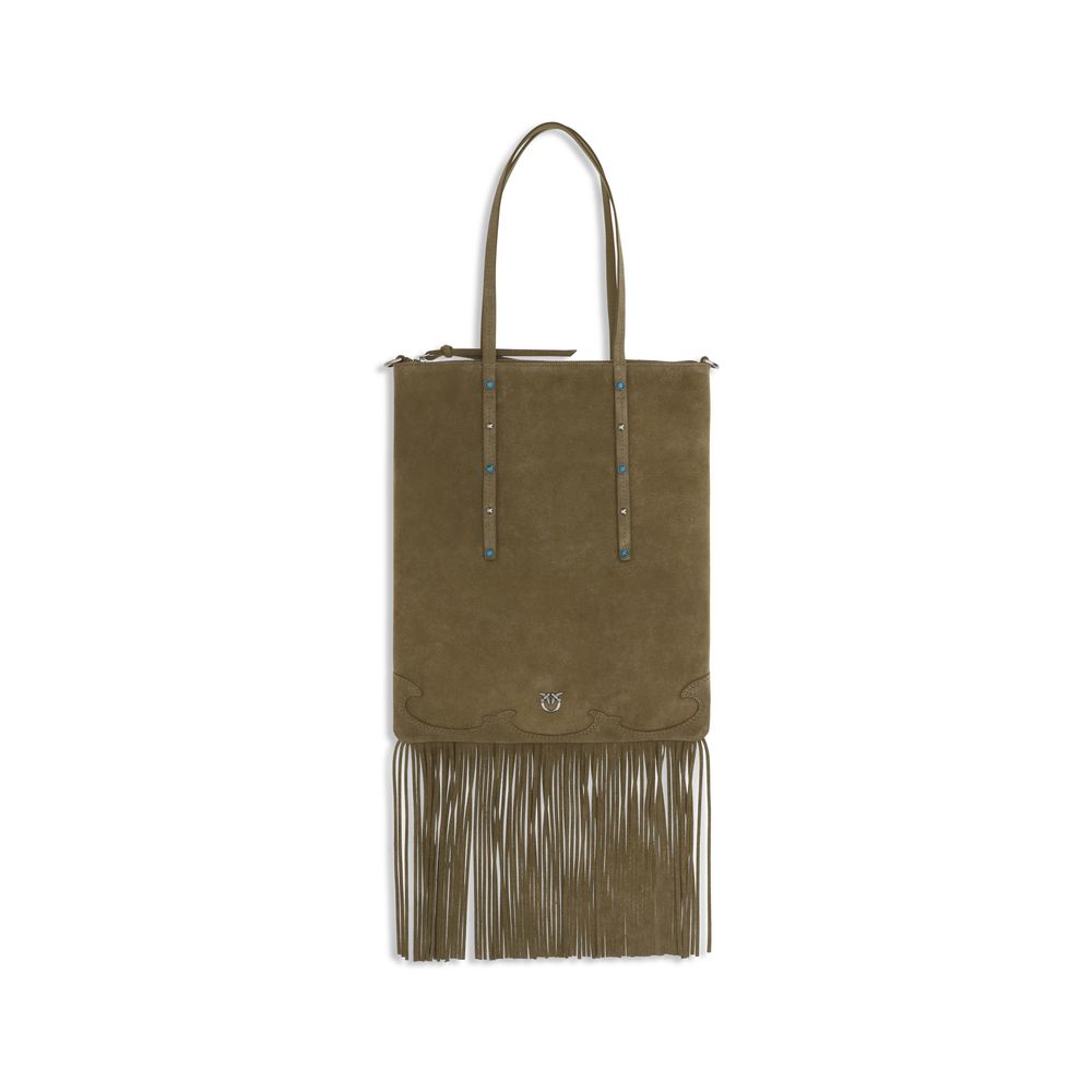 PINKO Bicolor Calf Leather Bos Taurus Shoulder Bag