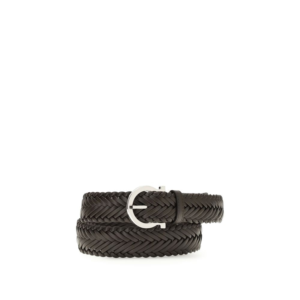Ferragamo Brown Calf Leather Bos Taurus Regular Belt