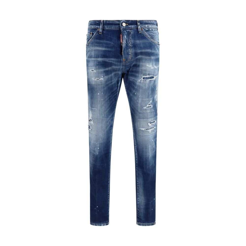 Dsquared² Blue Cotton Slim Fit Jeans