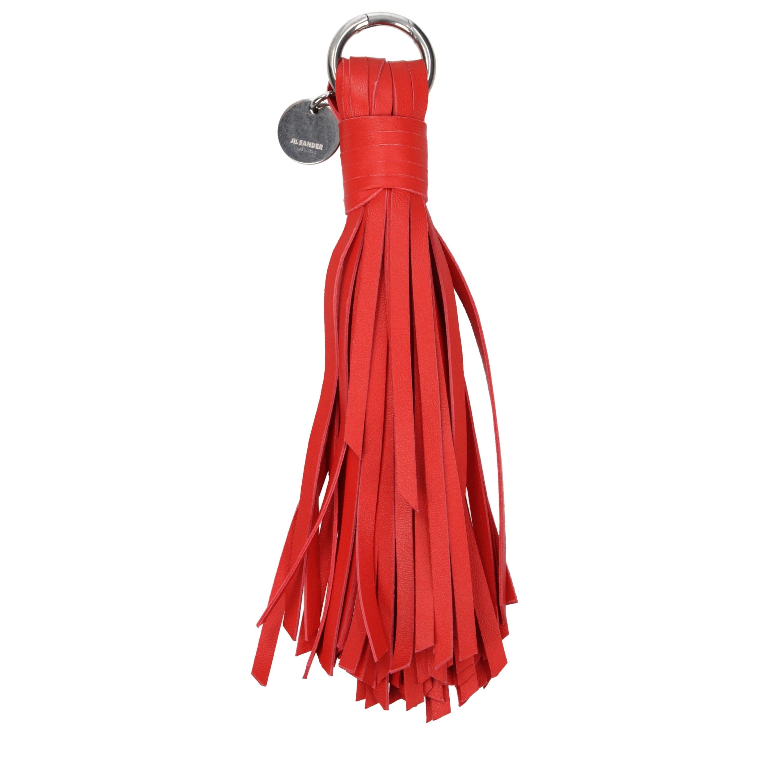 Jil Sander Red Leather Keychain