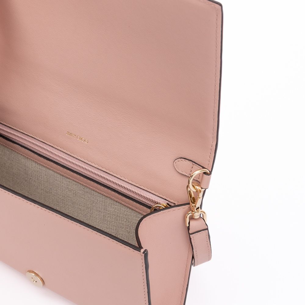 Jimmy Choo Podwer Pink Avenue Leather Shoulder Strap Bag