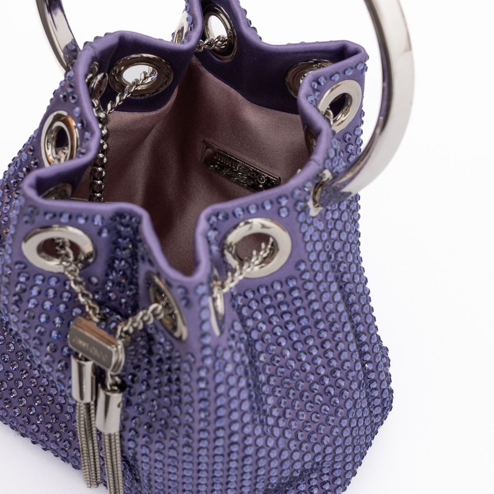 Jimmy Choo Purple Bon Bon Micro Crystals Bucket