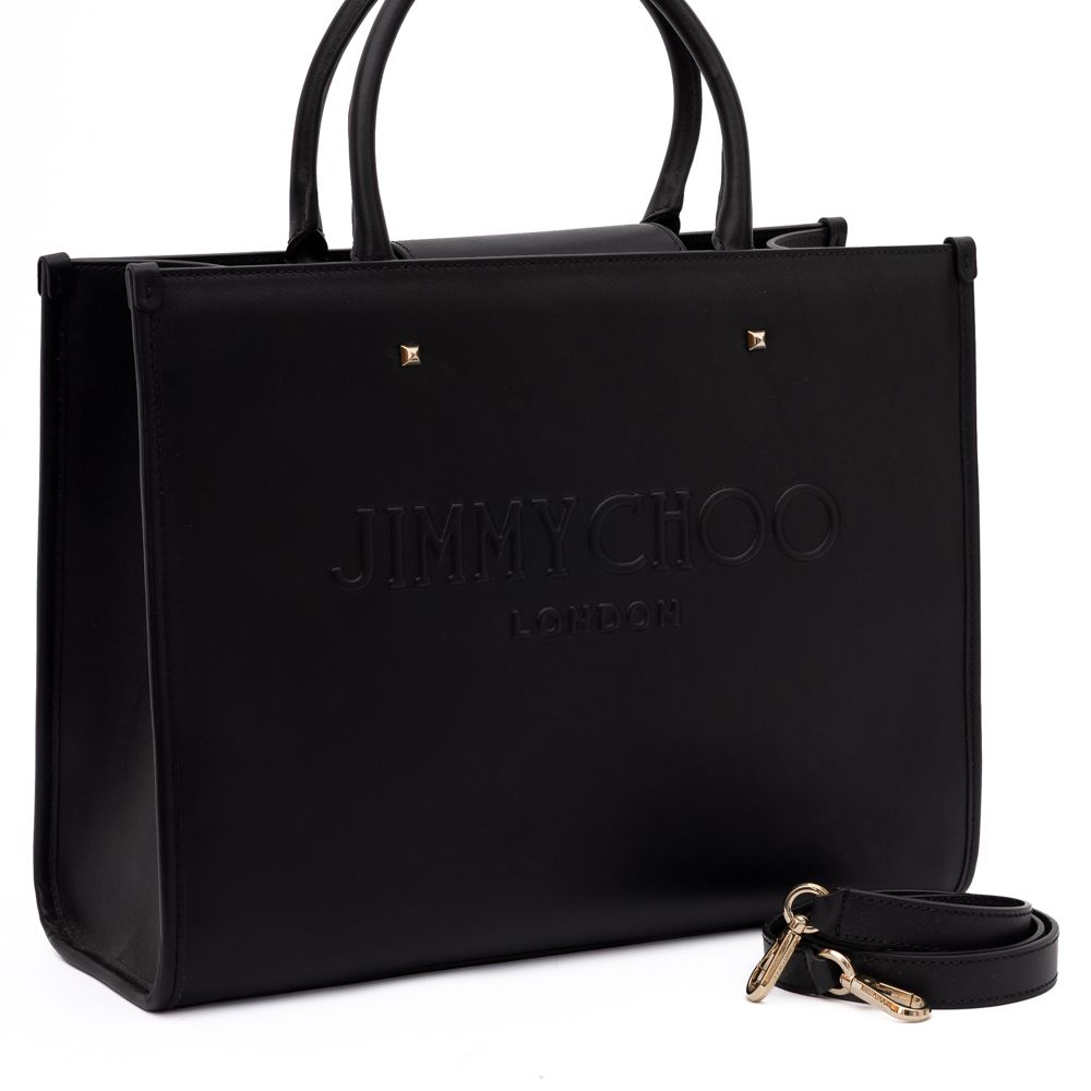 Jimmy Choo Black Avenue S Tote Leather Handbag
