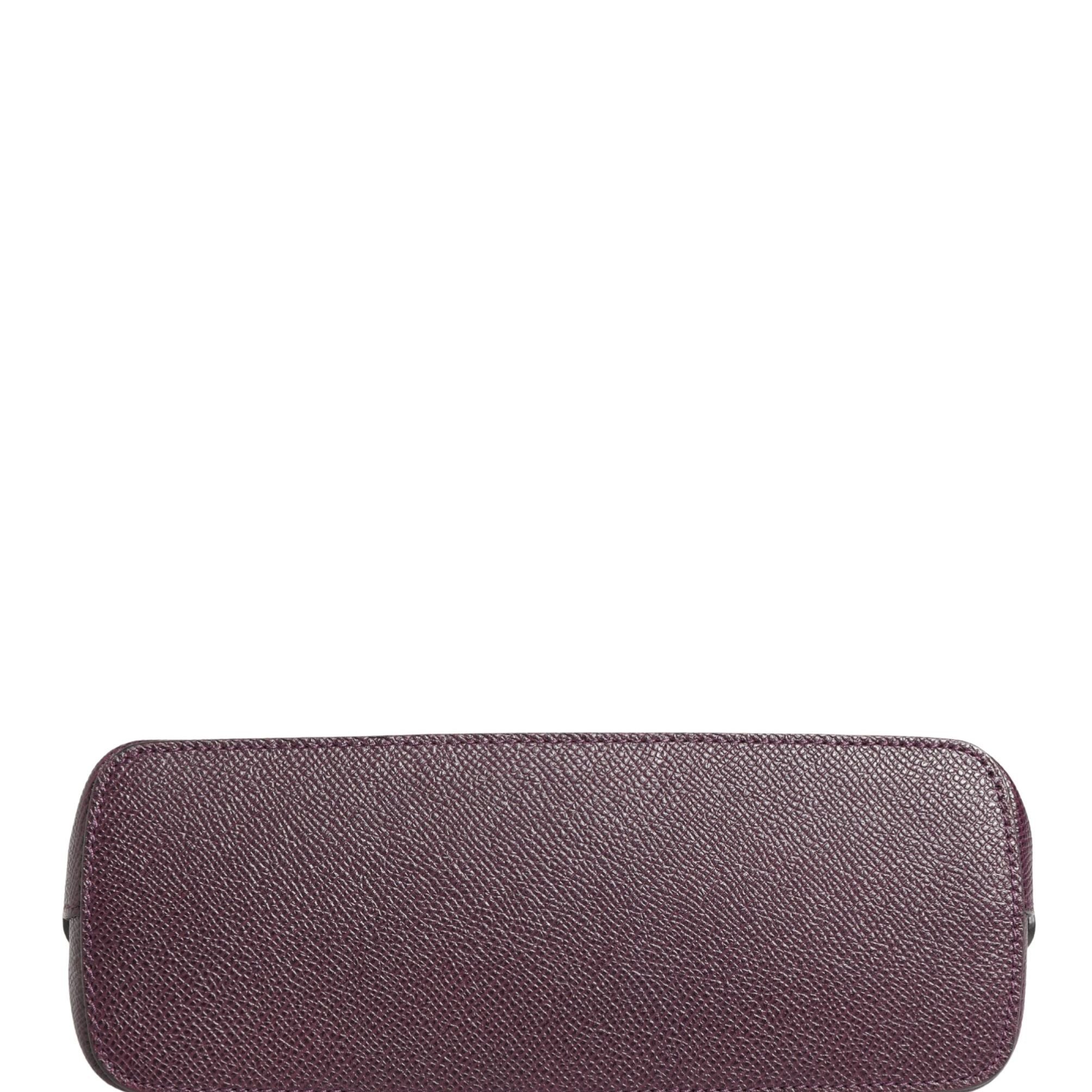 Dolce & Gabbana Dark Purple Leather DG Logo Zip Around Hand Purse Wallet