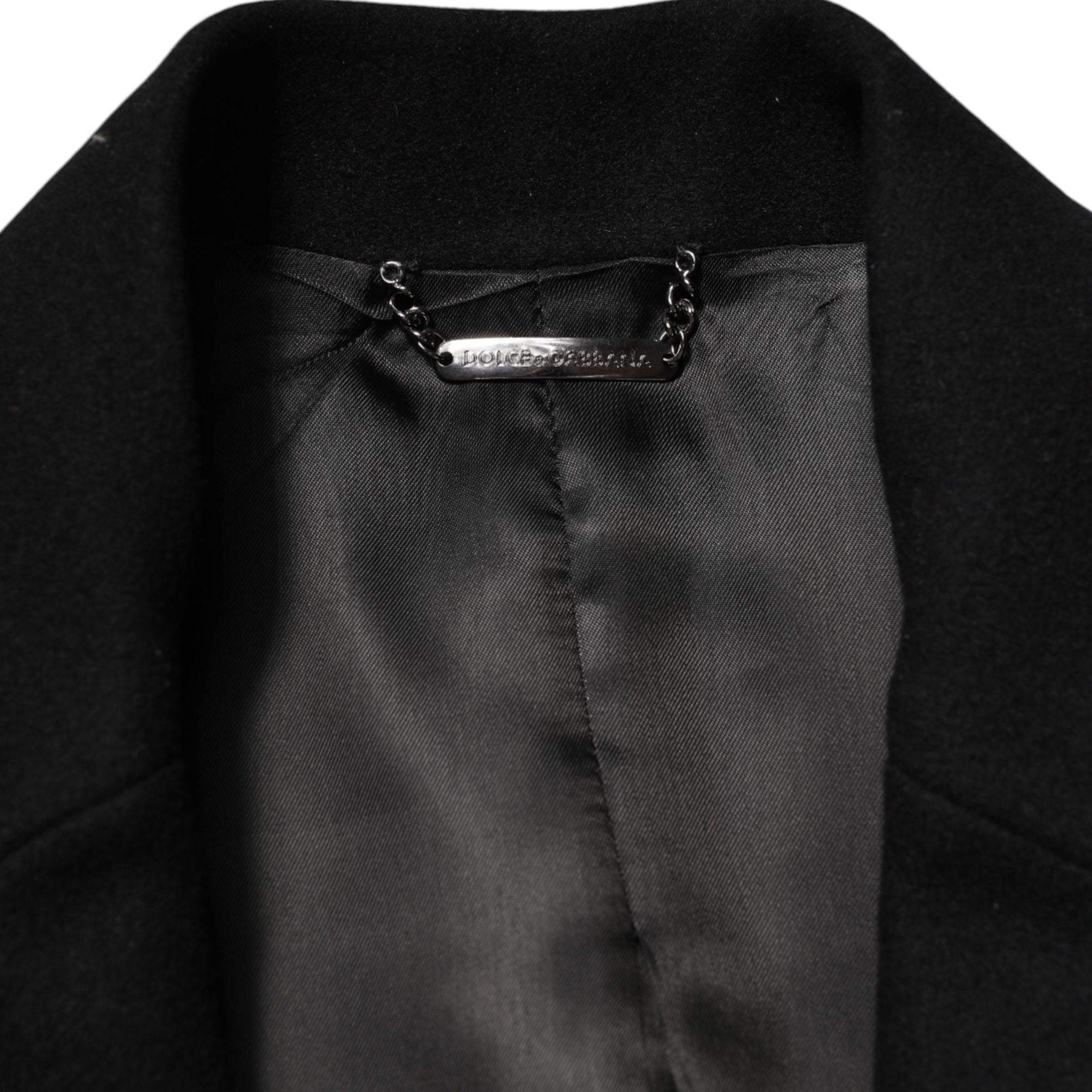 Dolce & Gabbana Black Heraldic Patch Single Breasted Blazer Jacket
