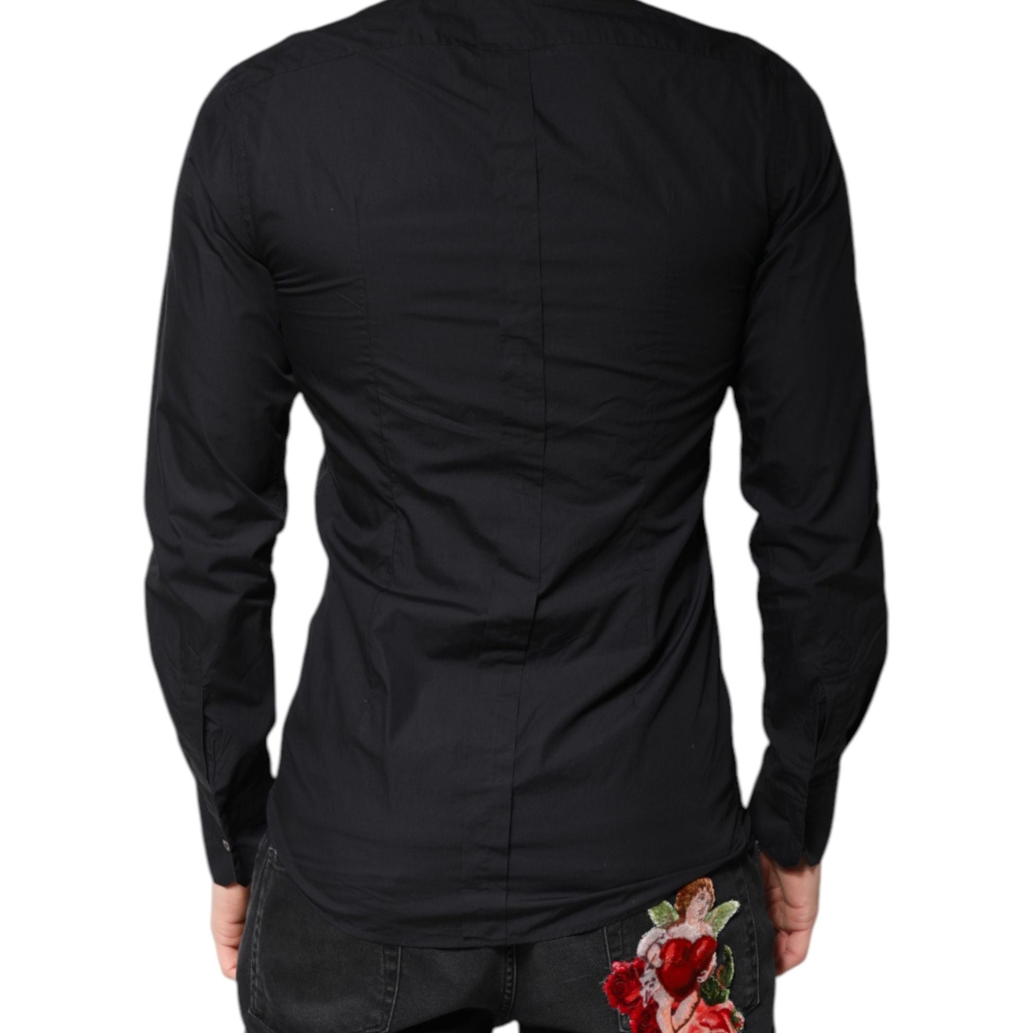Dolce & Gabbana Black White Bandana GOLD Formal Dress Shirt