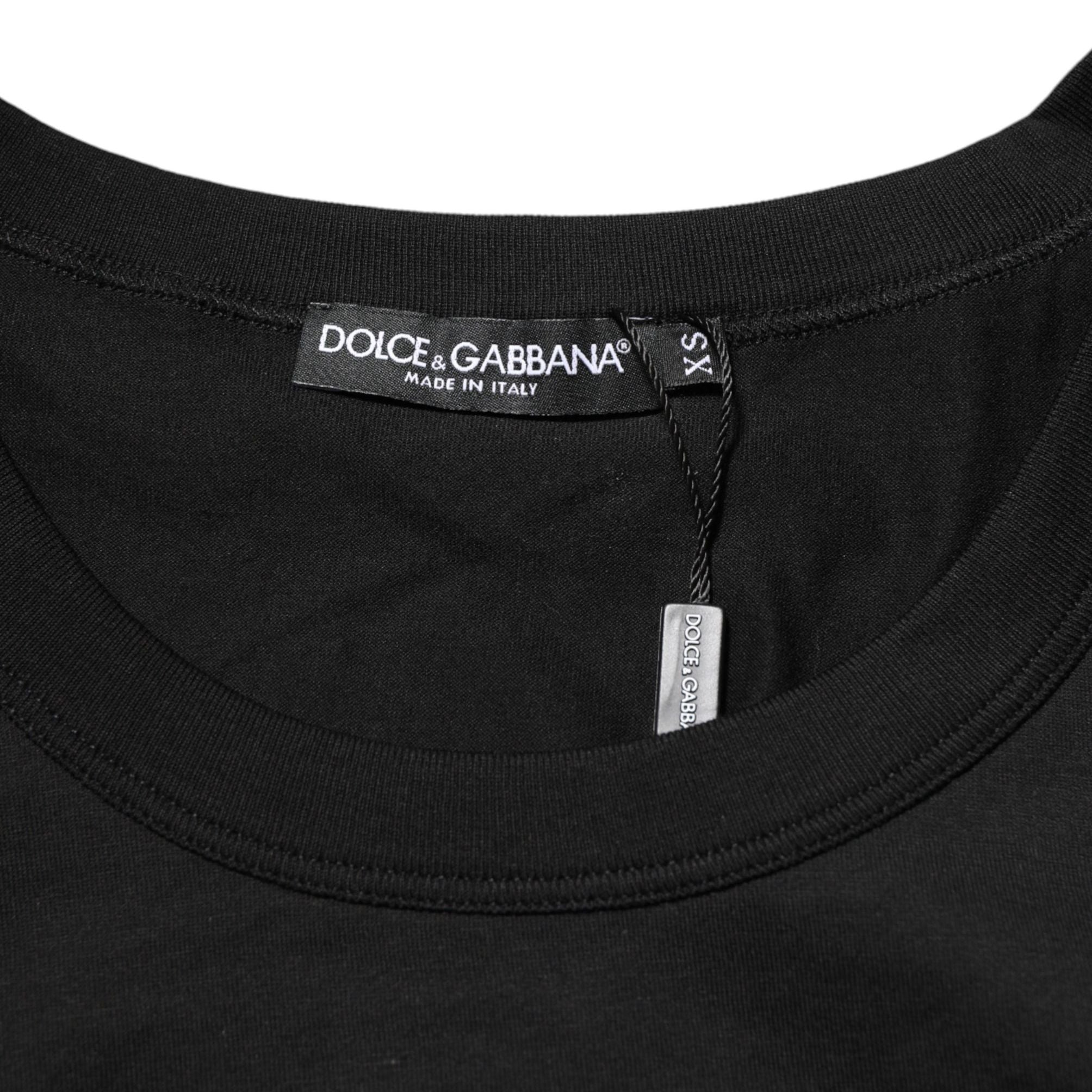 Dolce & Gabbana Black Cotton Sleeveless Men Tank Top T-shirt