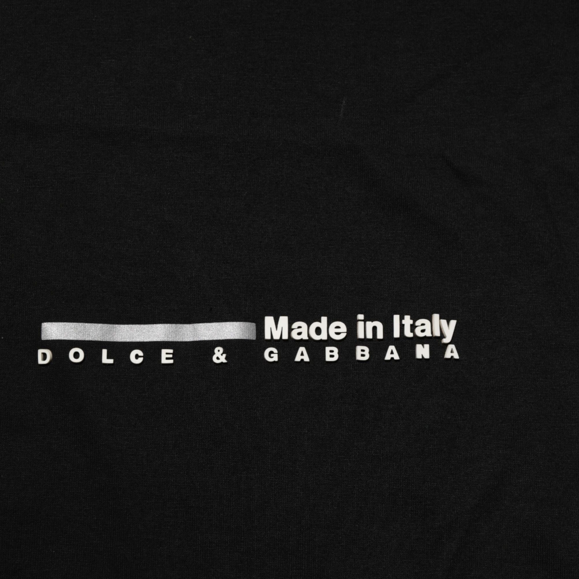 Dolce & Gabbana Black Statement Cotton Crew Neck Men T-shirt