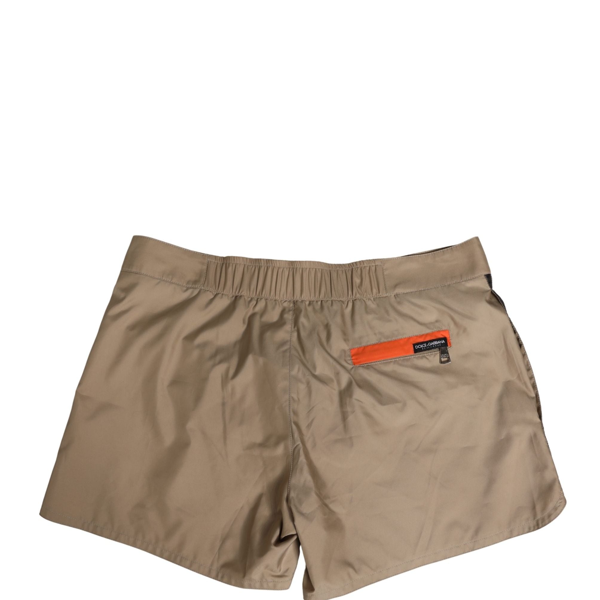Dolce & Gabbana Brown Cotton Blend Mid Length Boxer Underwear