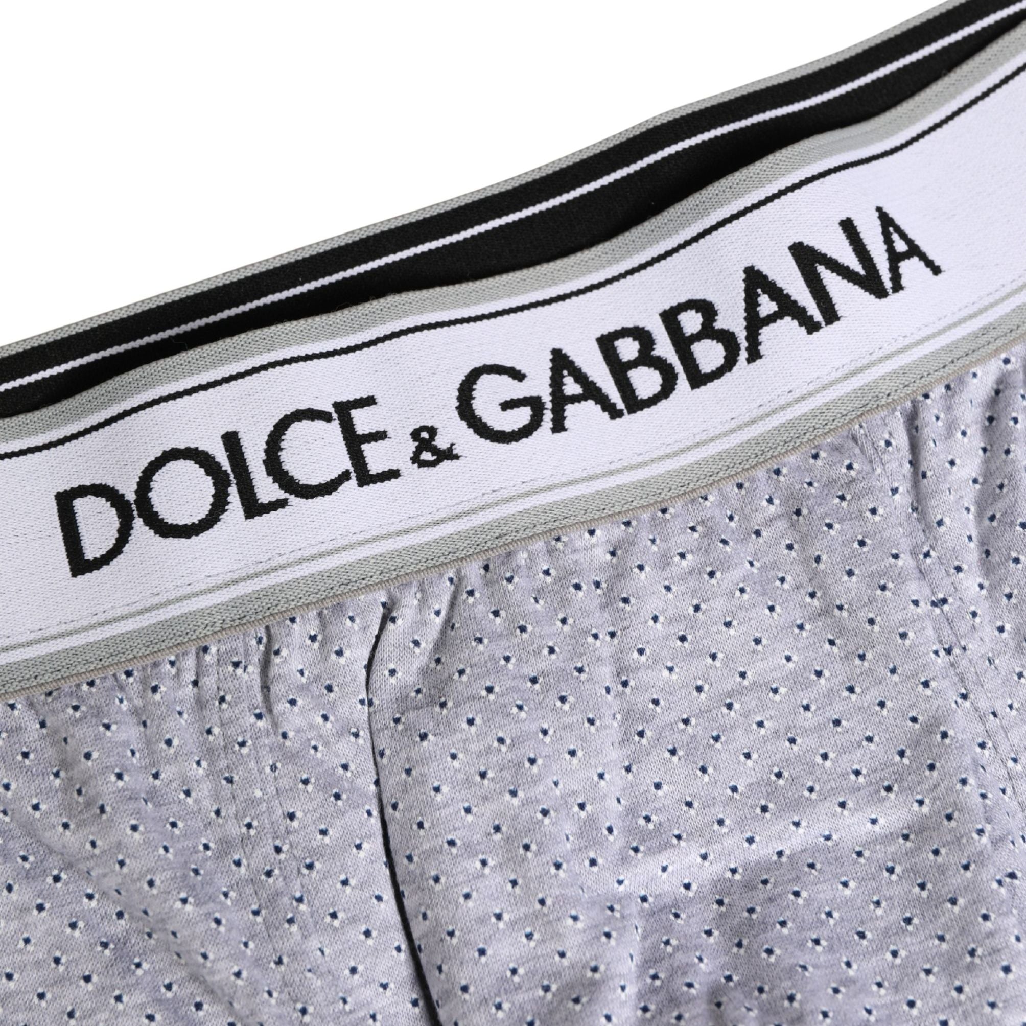 Dolce & Gabbana Gray Logo Cotton Men Regular Boxer Underwear