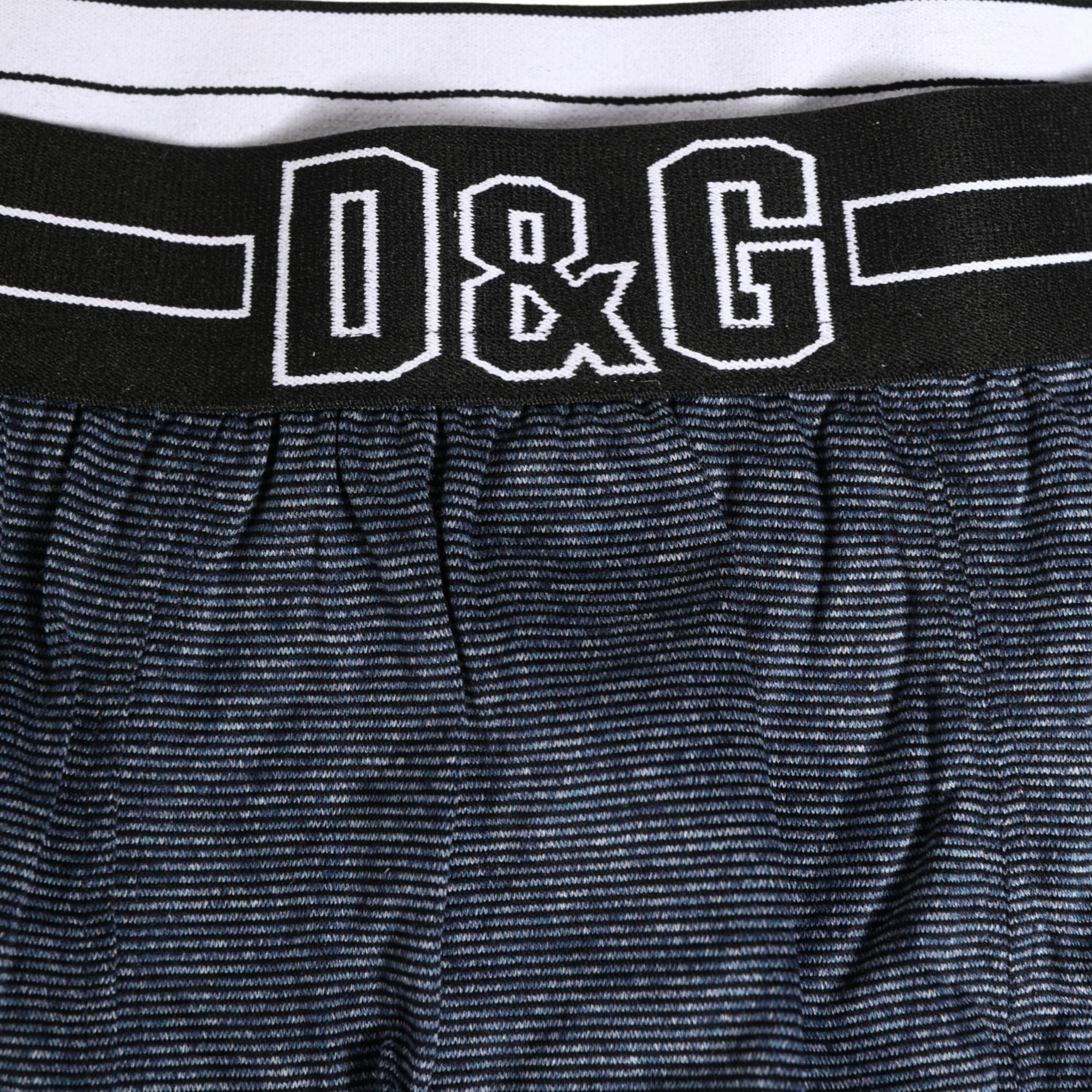 Dolce & Gabbana Dark Blue Logo Cotton Regular Boxer Underwear