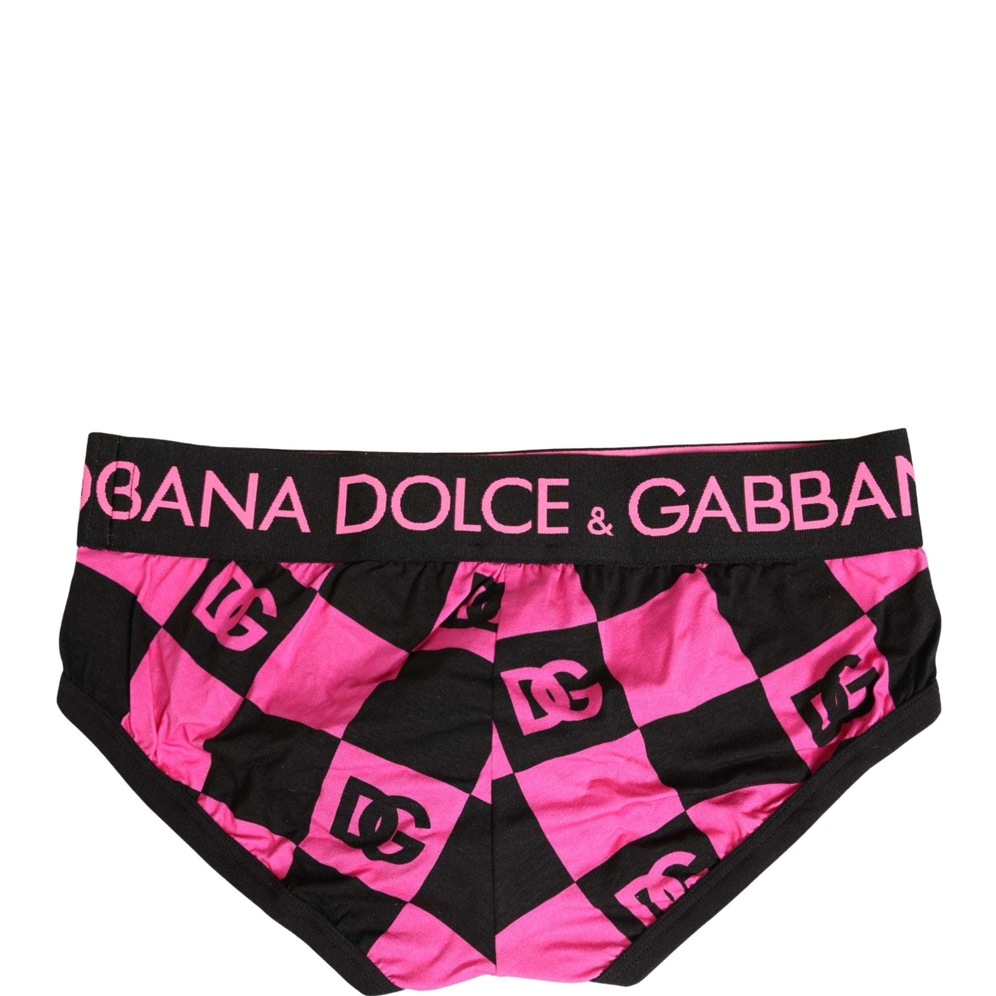 Dolce & Gabbana Black Pink Logo Cotton Brando Brief Underwear