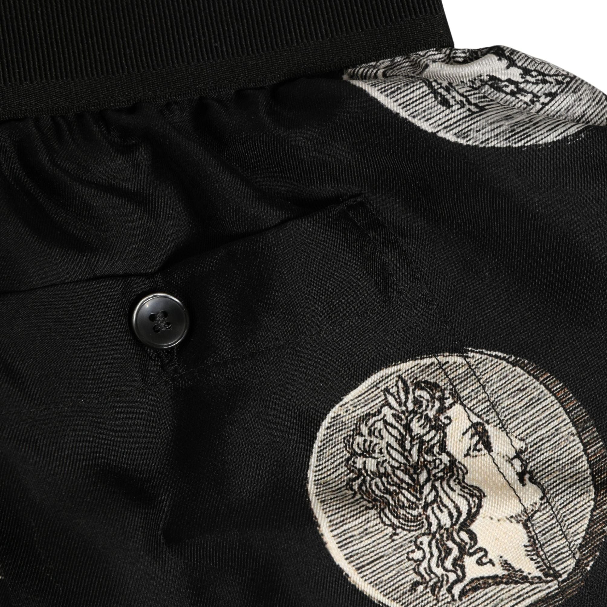 Dolce & Gabbana Black Ancient Coin Print Boxer Shorts Underwear
