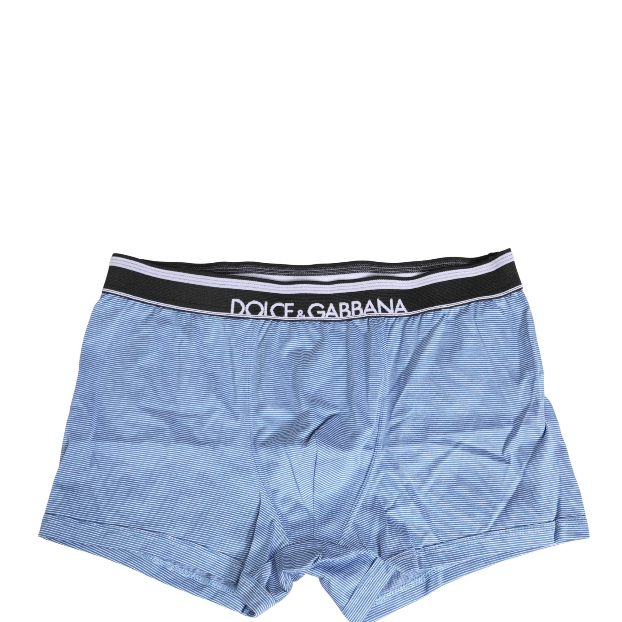 Dolce & Gabbana Blue D&G Logo Cotton Regular Boxer Underwear
