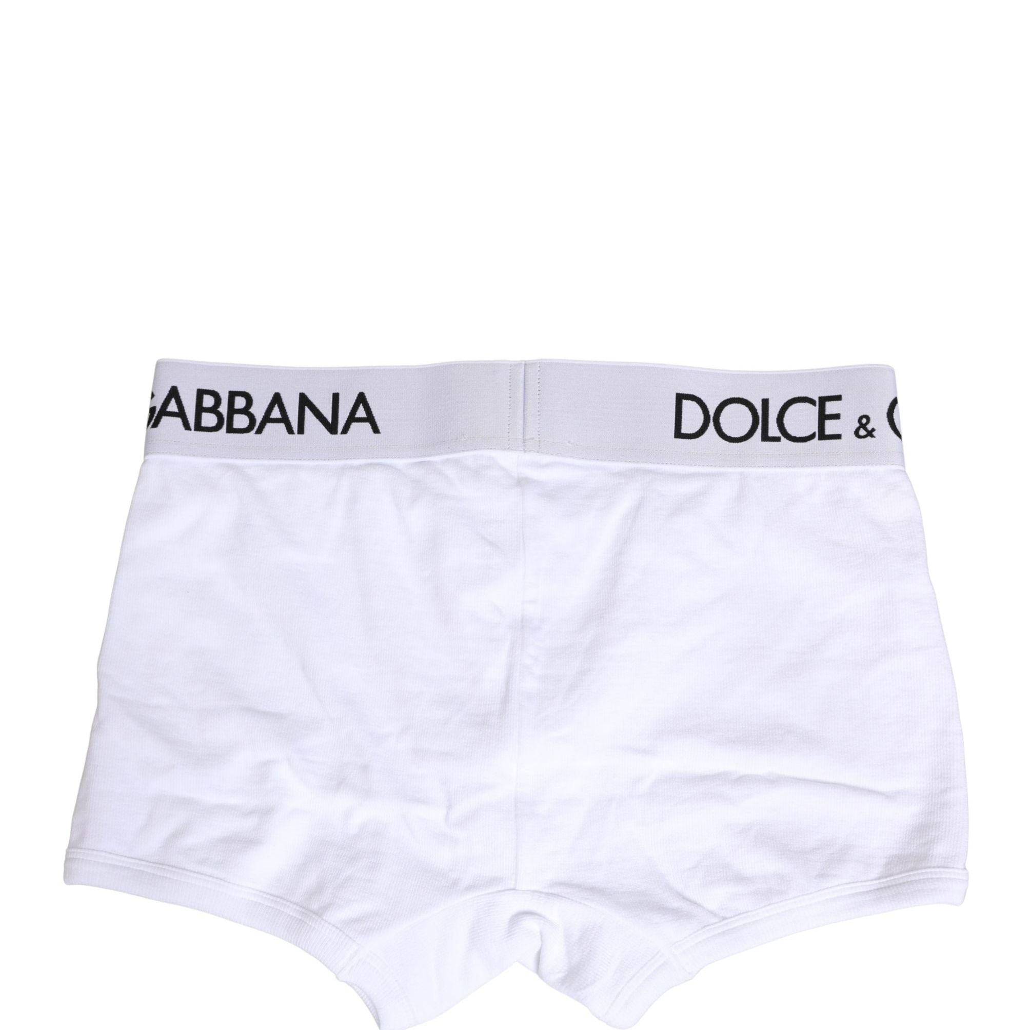 Dolce & Gabbana White Logo Waistband Regular Boxer Underwear