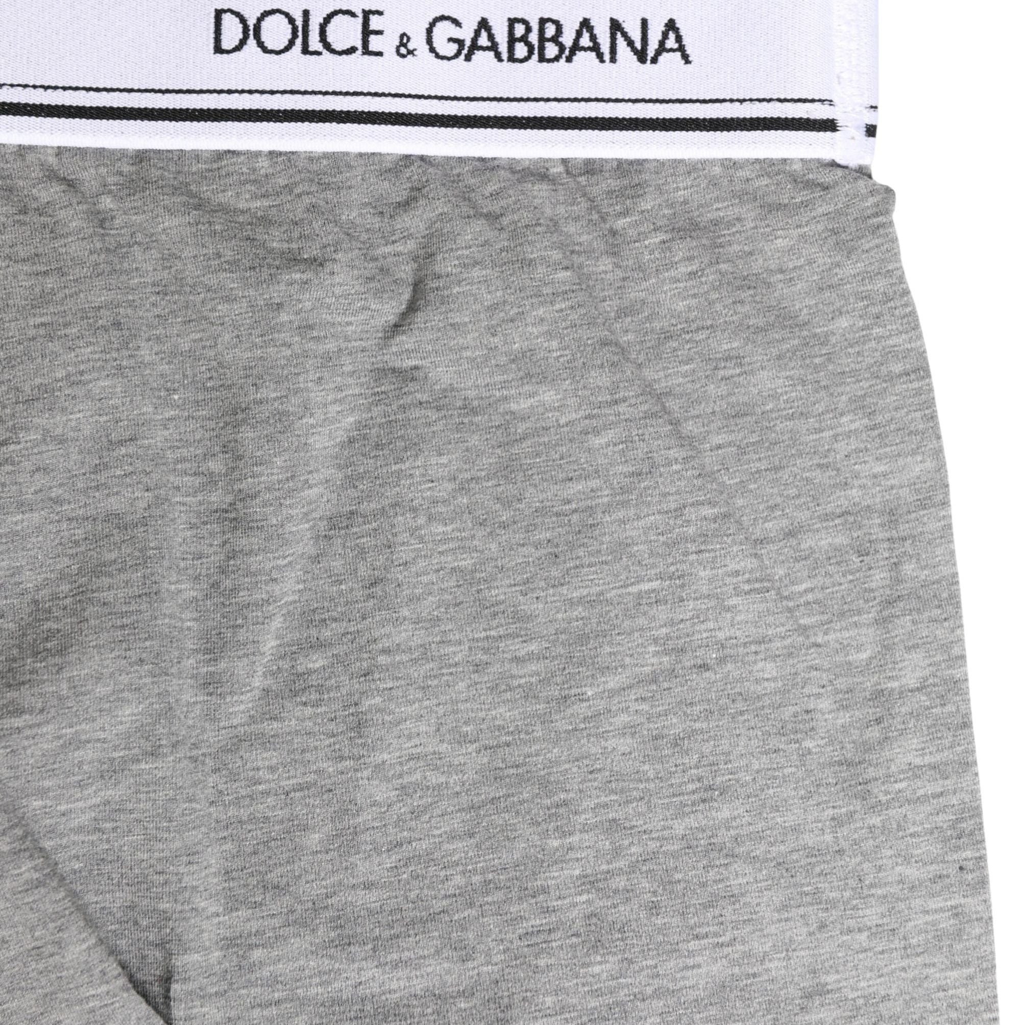 Dolce & Gabbana Gray Logo Waistband Cotton Men Boxer Underwear