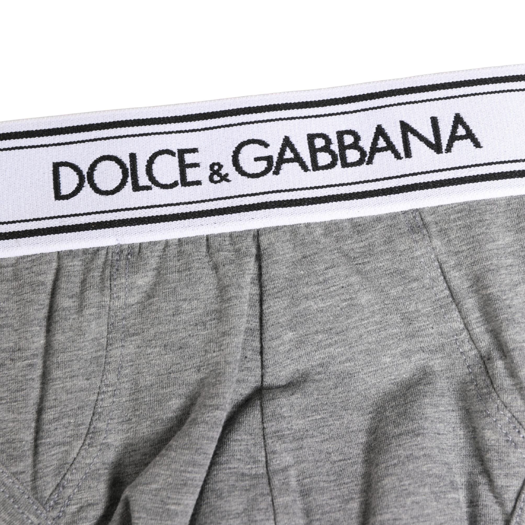 Dolce & Gabbana Gray Logo Waistband Men Midi Brief Underwear