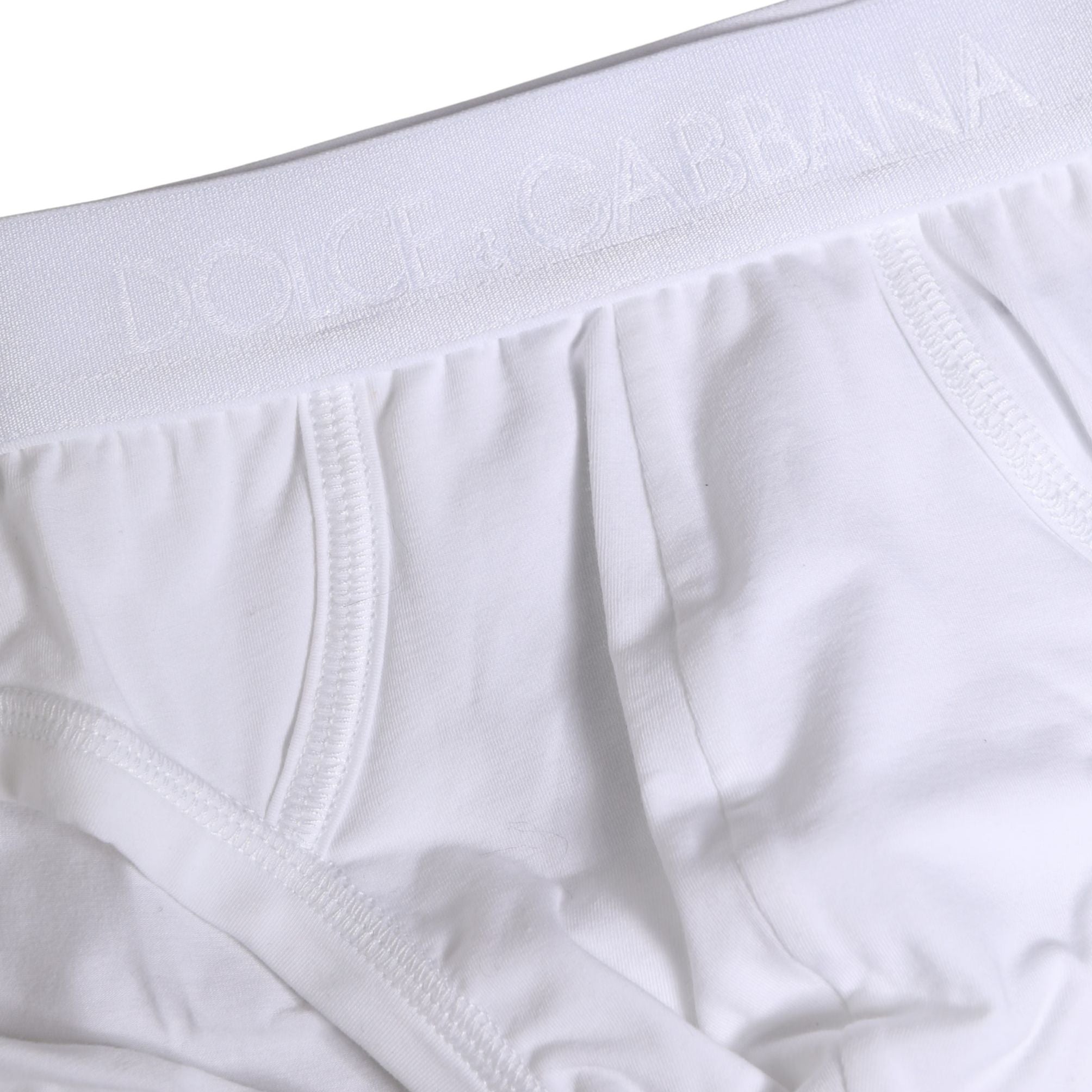 Dolce & Gabbana White Logo Waistband Cotton Men Brief Underwear