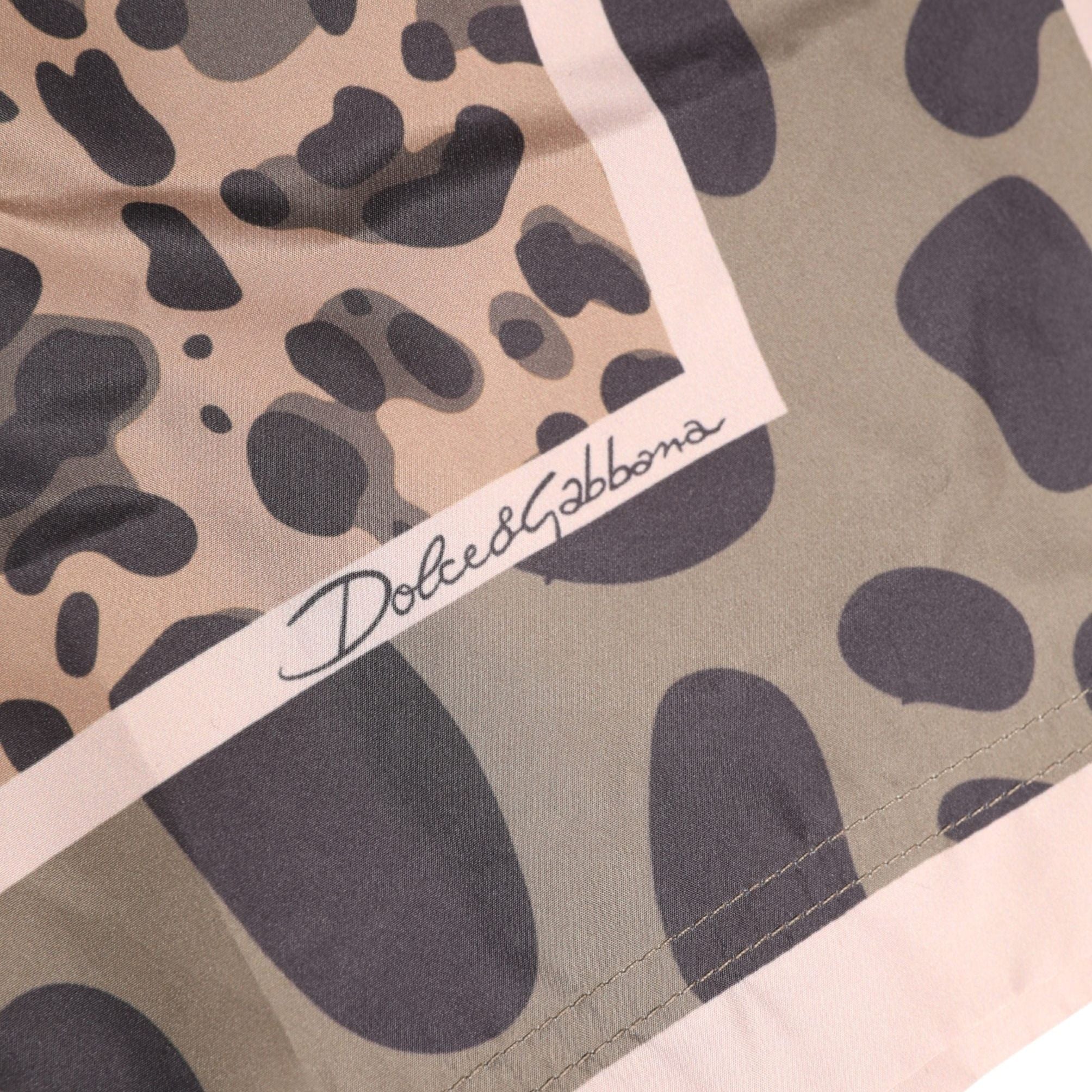 Dolce & Gabbana Multicolor Leopard Print Swim Trunks Swimwear