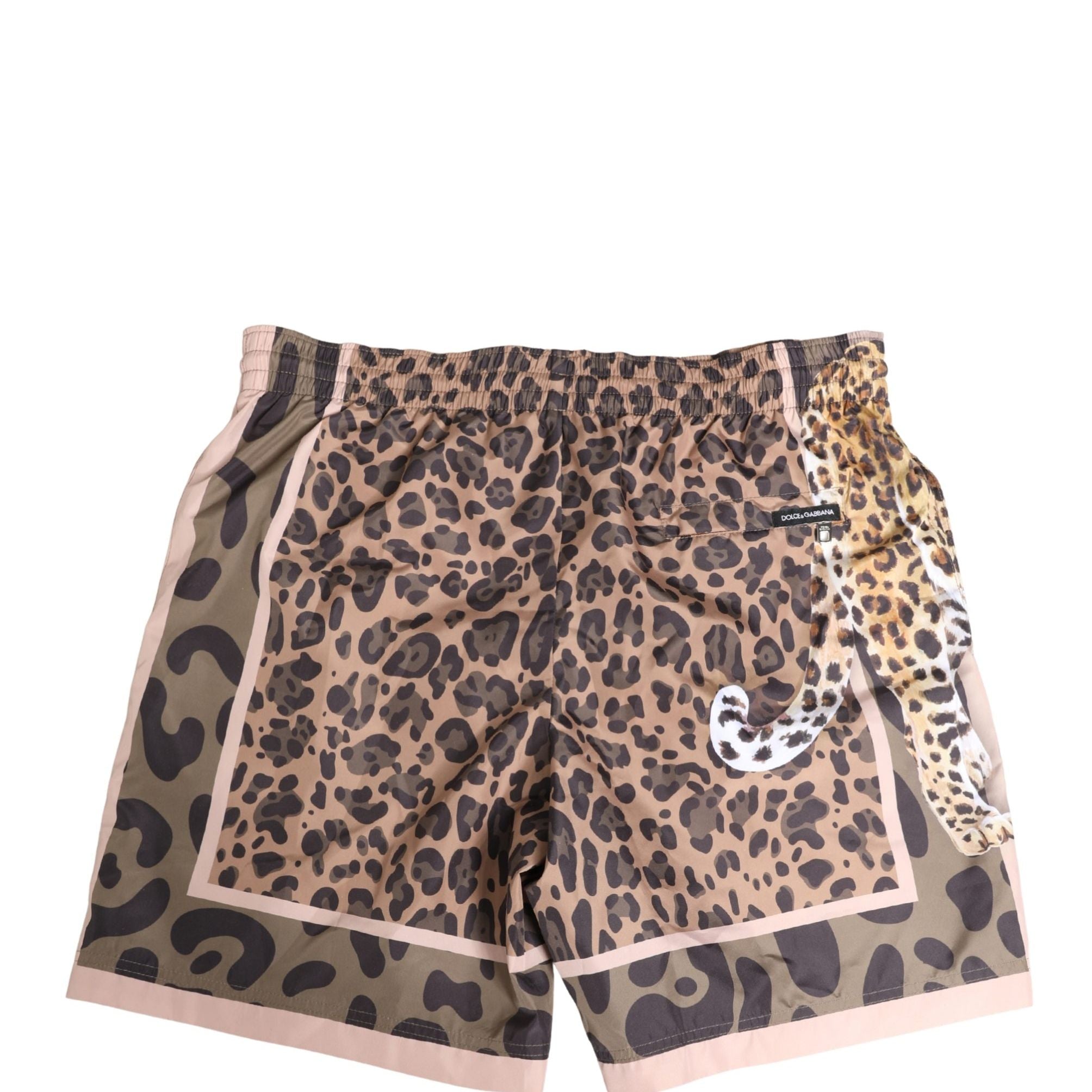 Dolce & Gabbana Multicolor Leopard Print Swim Trunks Swimwear