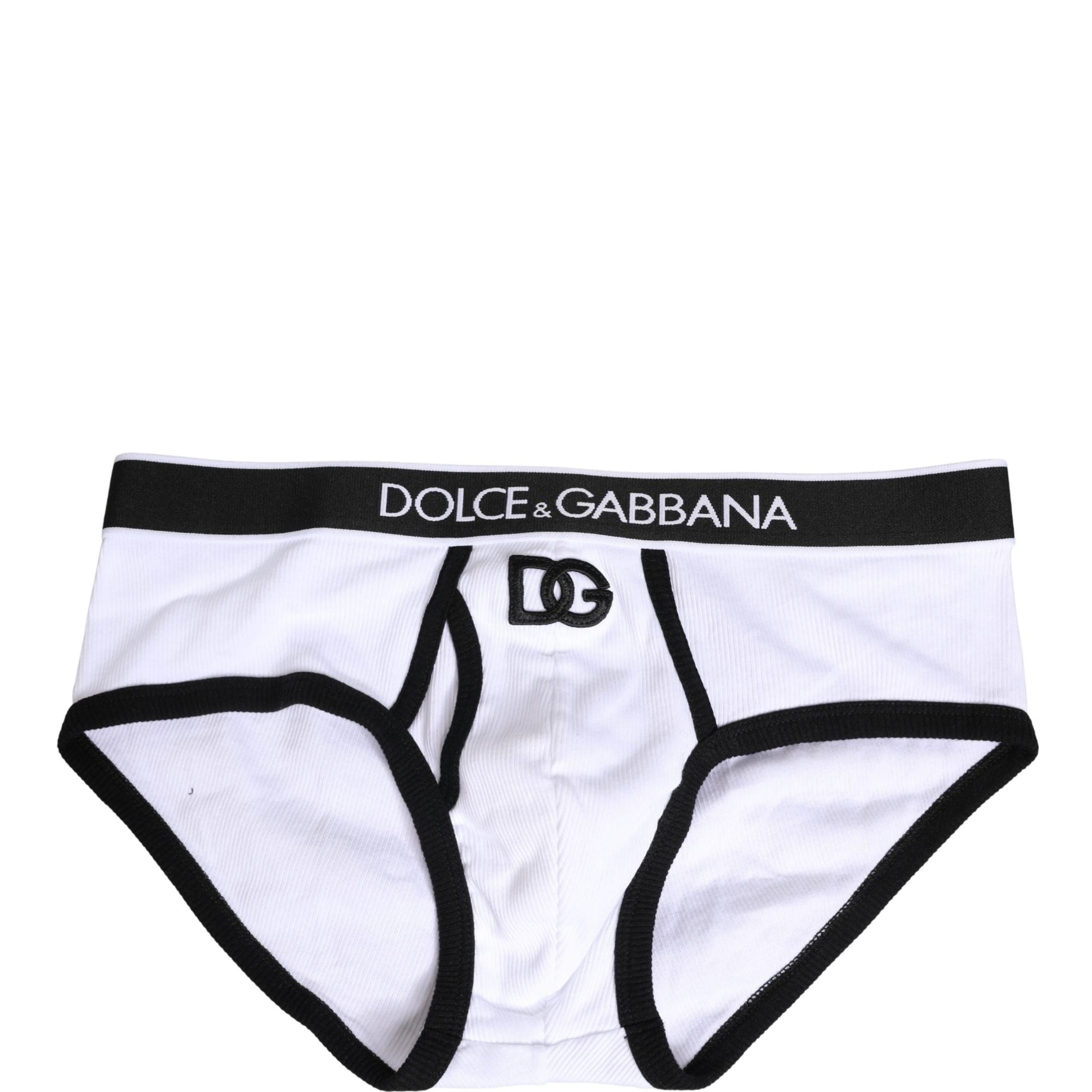 Dolce & Gabbana White Cotton Ribbed Men Brando Brief Underwear
