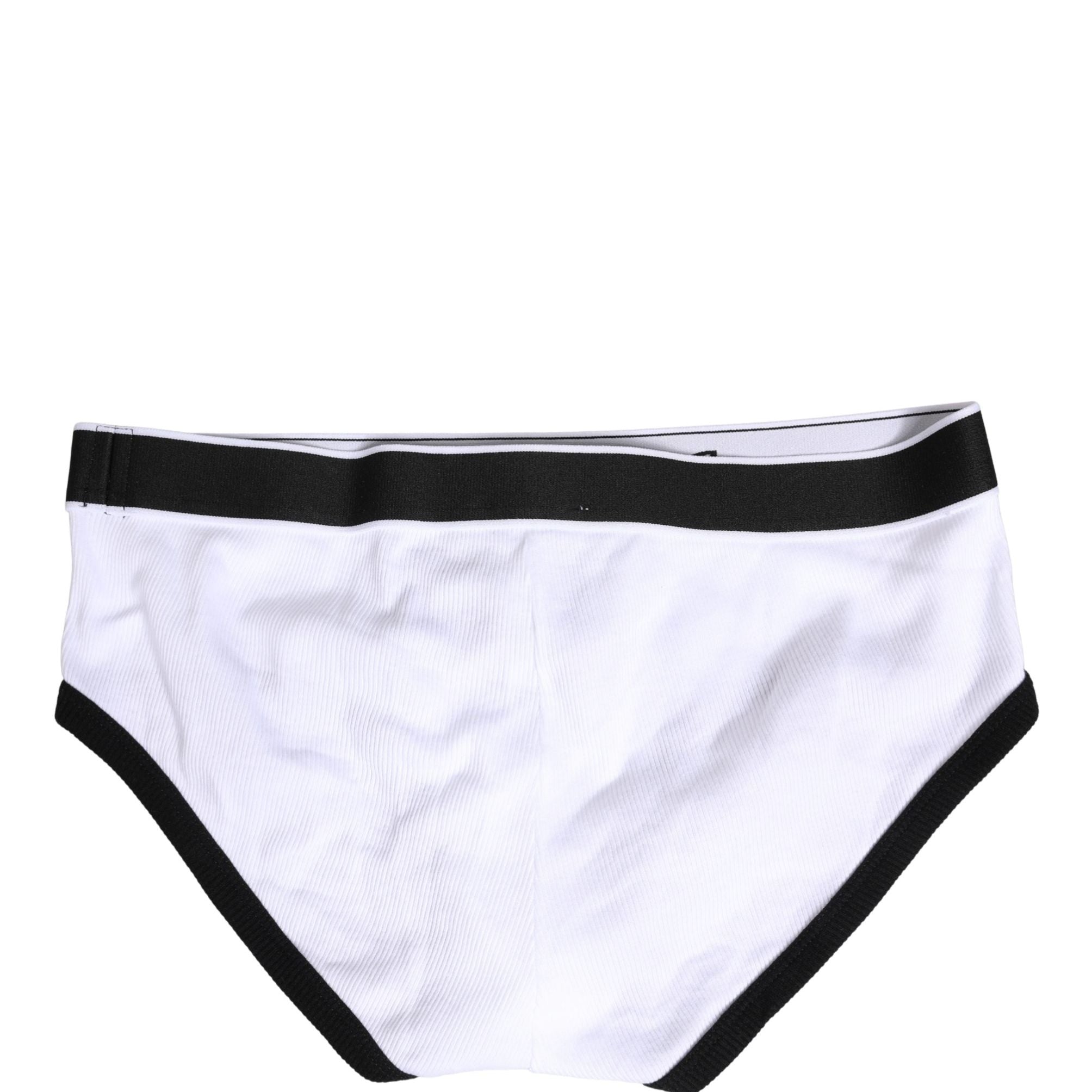 Dolce & Gabbana White Cotton Ribbed Men Brando Brief Underwear