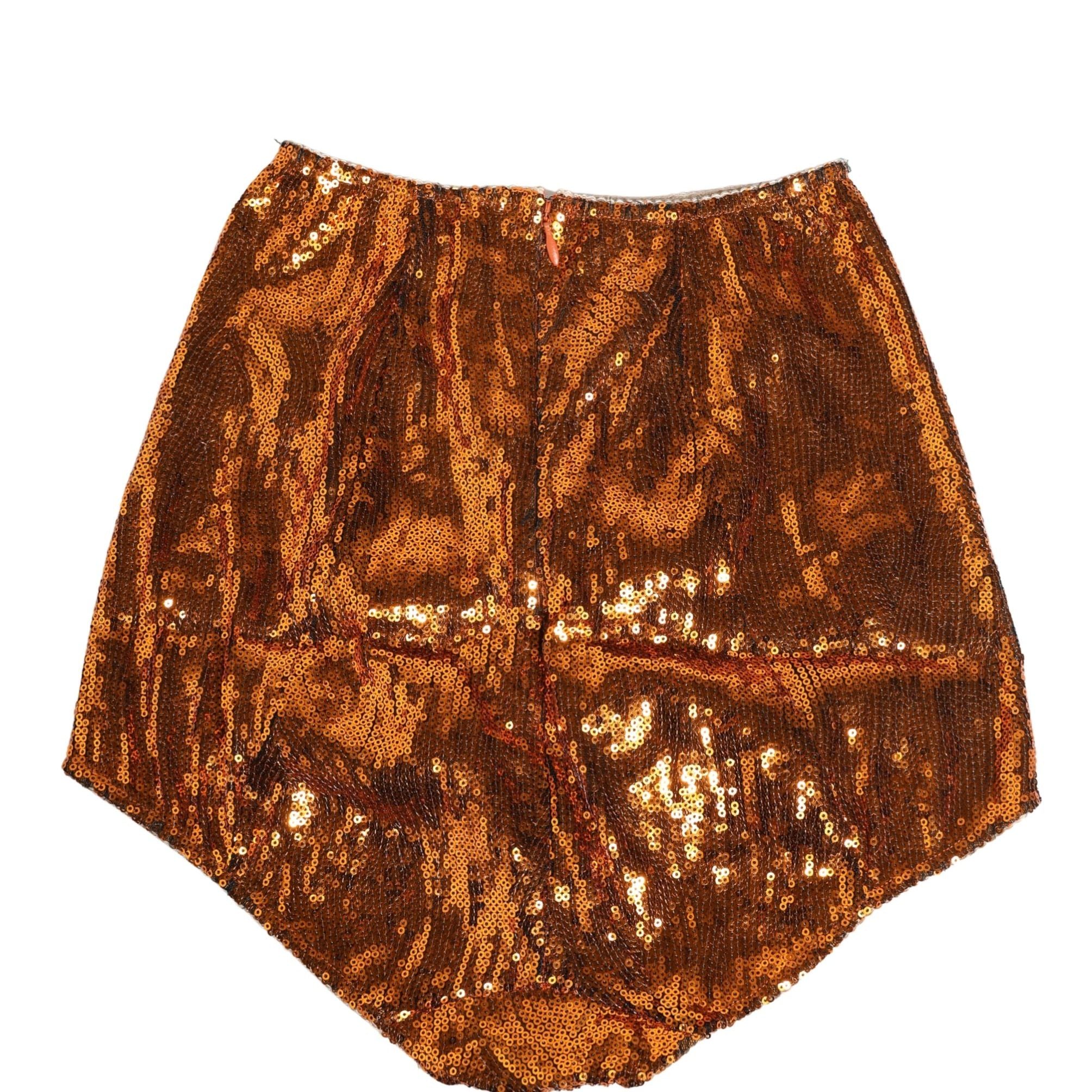 Dolce & Gabbana Orange Sequin Nylon High Waist Girdle Underwear
