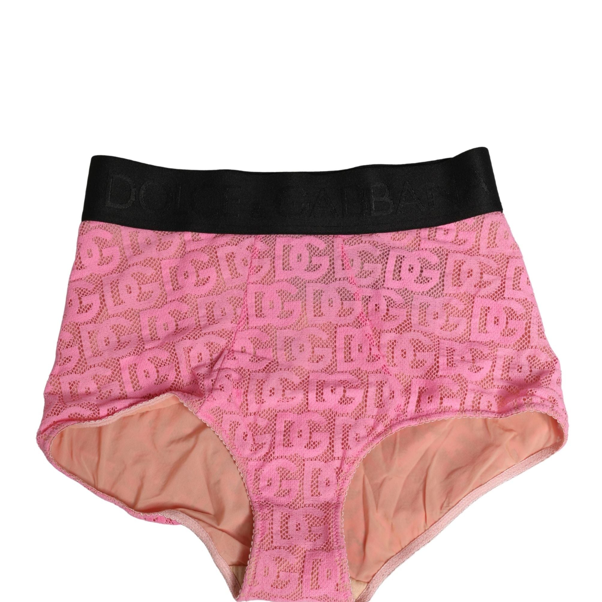 Dolce & Gabbana Pink Cotton DG Logo High Waist Girdle Underwear