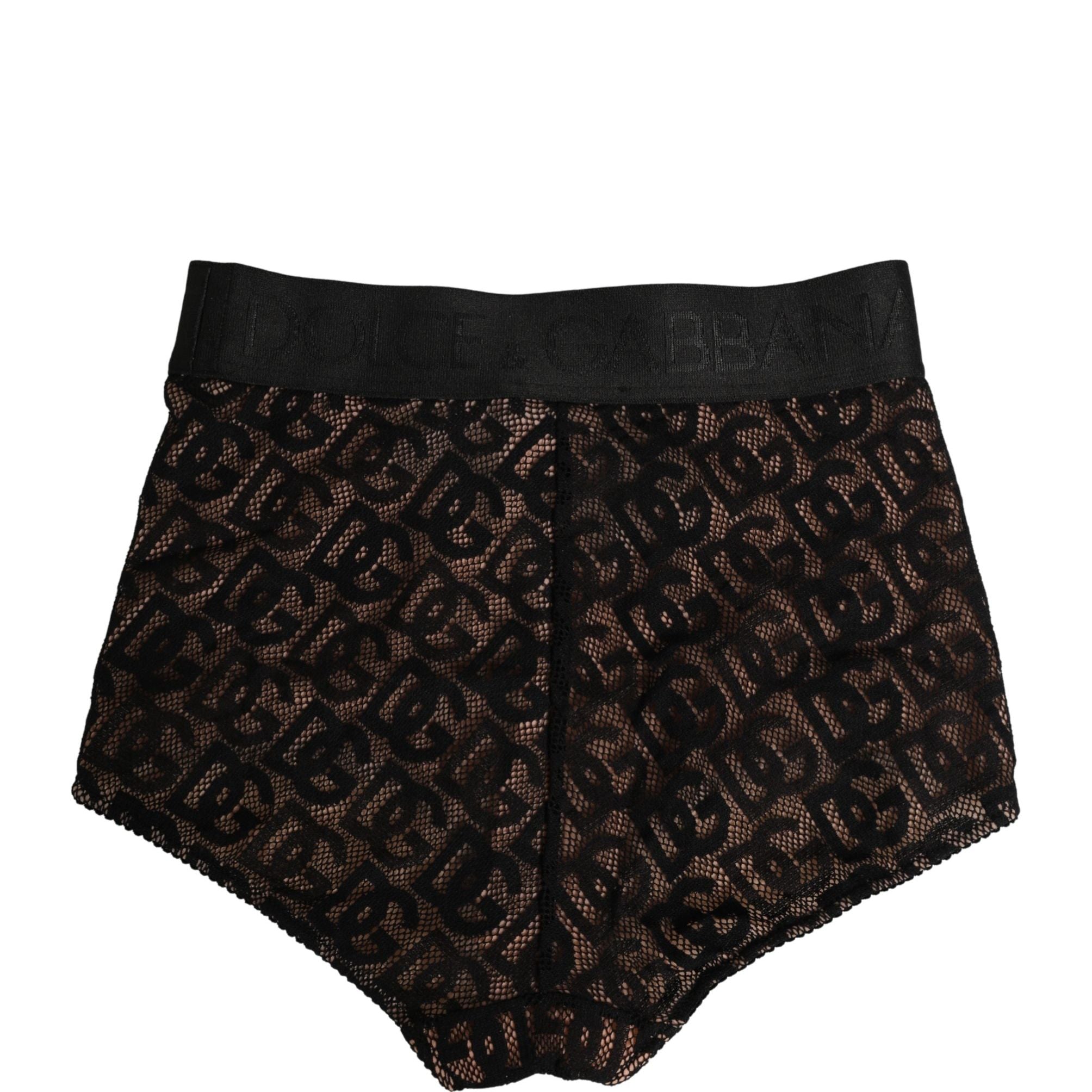Dolce & Gabbana Black Cotton DG Logo High Waist Girdle Underwear