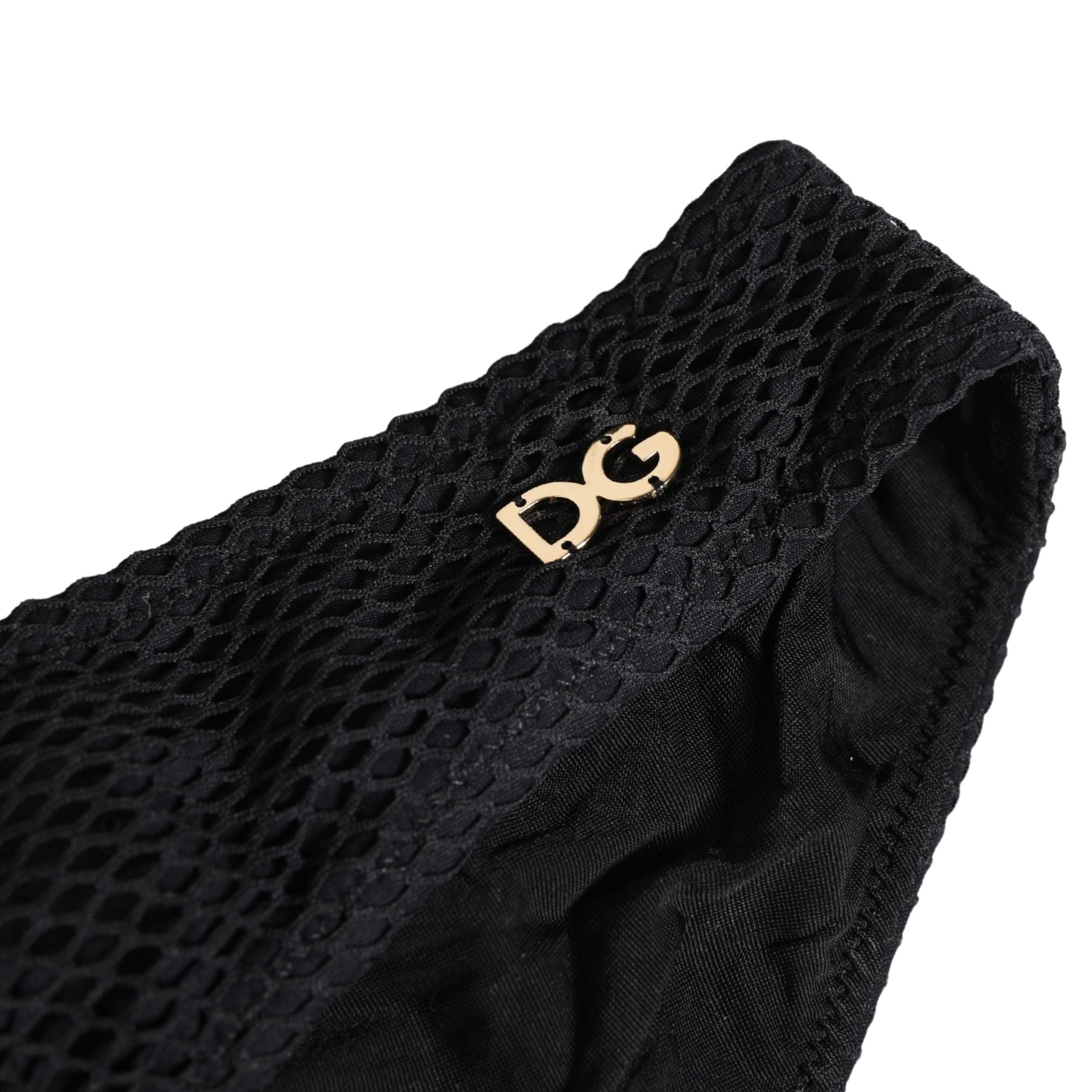 Dolce & Gabbana Black Nylon DG Logo Plaque Regular Brief Underwear