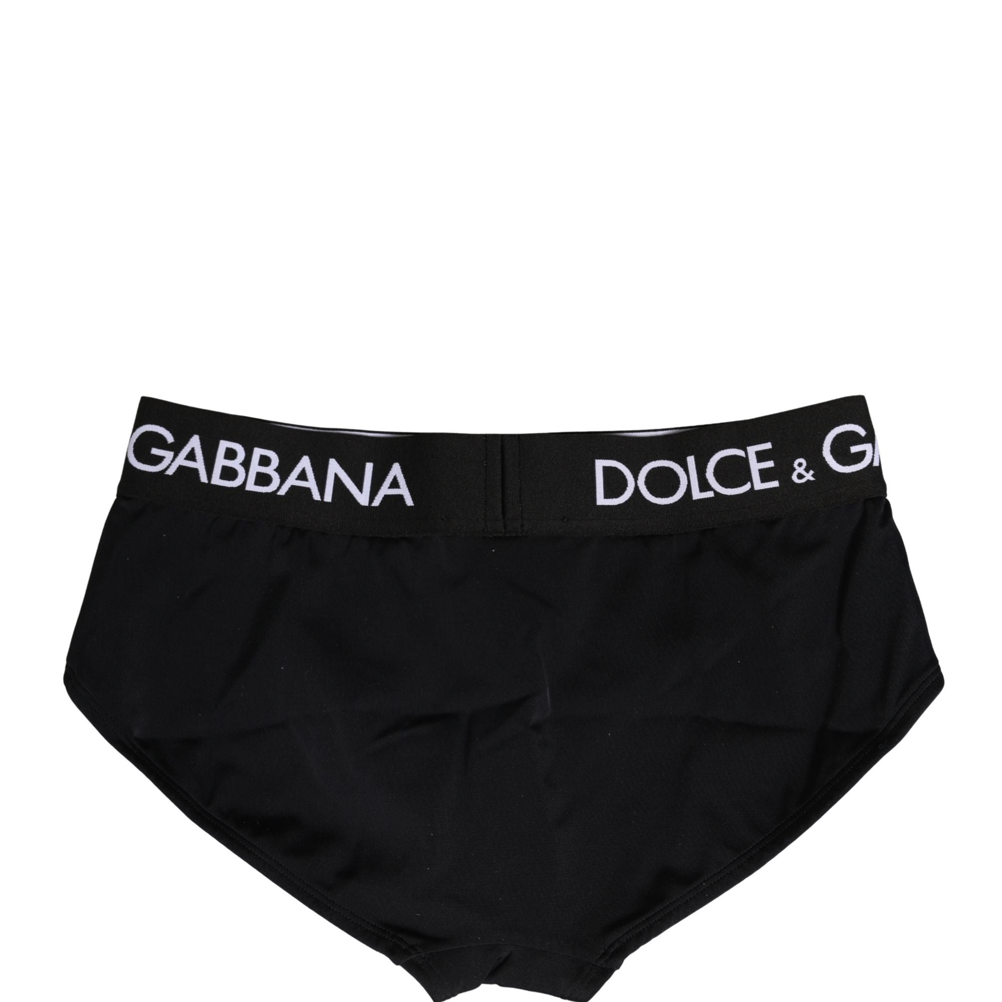 Dolce & Gabbana Black Nylon Stretch Coulotte Panty Underwear