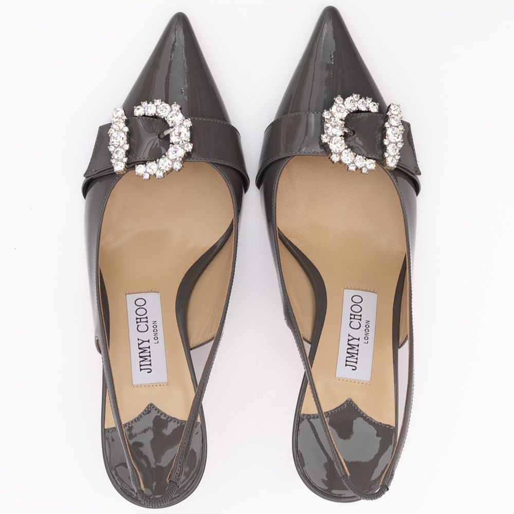 Jimmy Choo Storm Grey Patent Leather Chery SB 65 Pumps