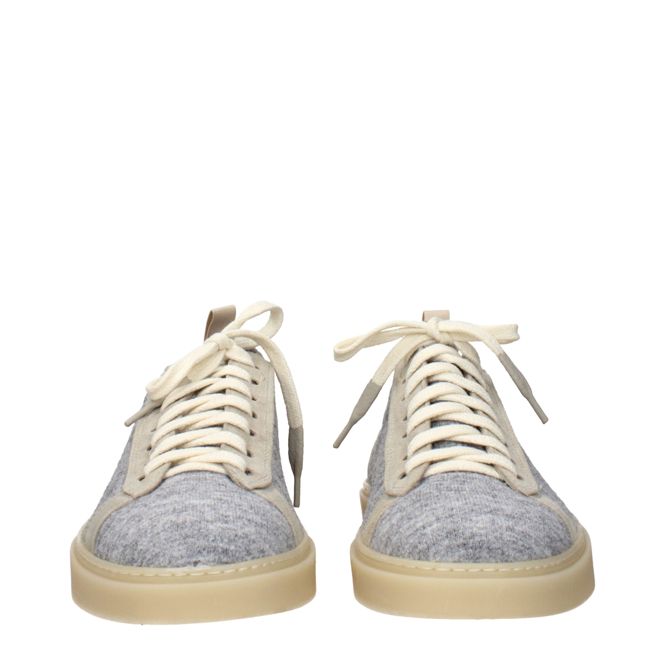 Eleventy Gray Fabric Low Top Sneakers
