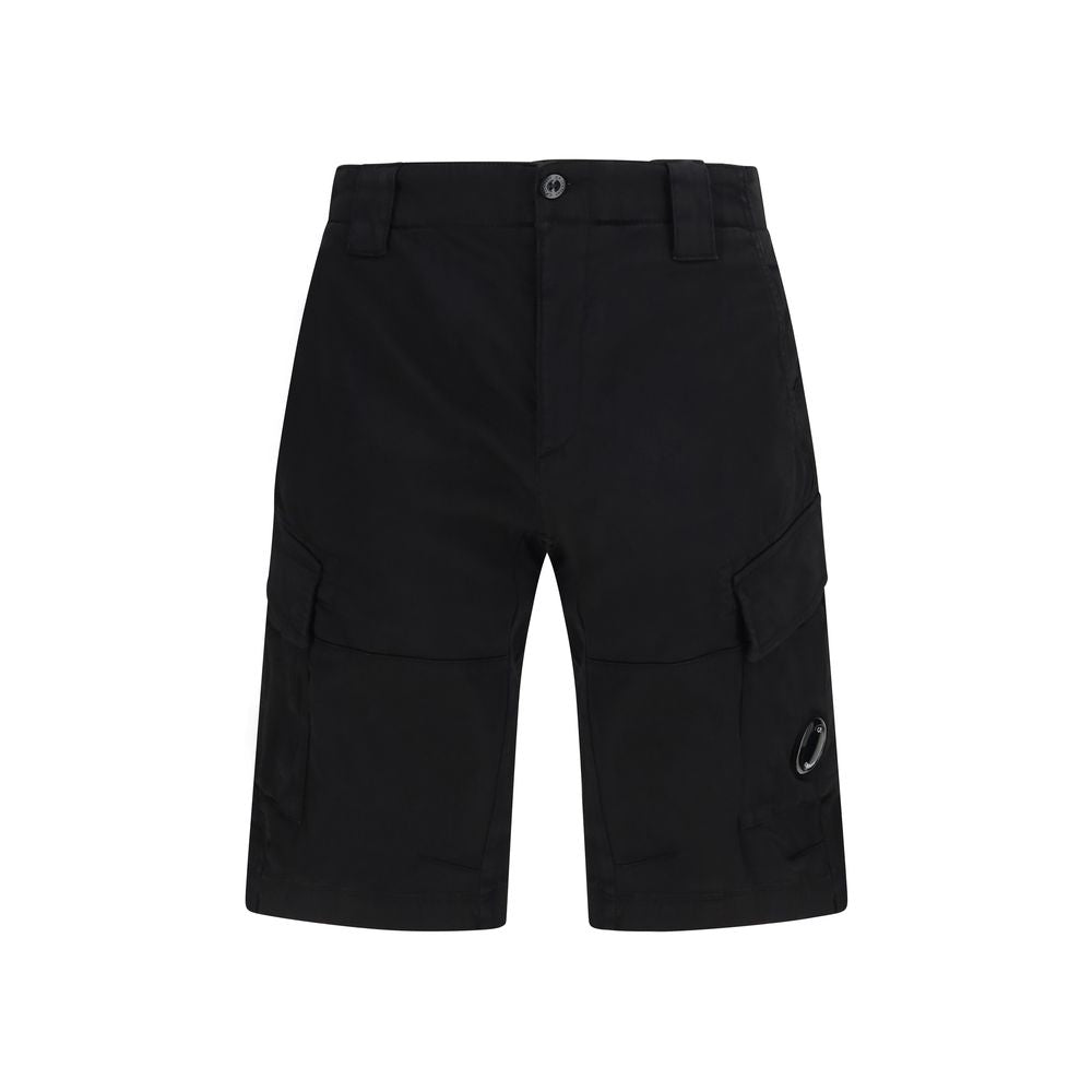 C.P. Company Black Cotton Bermuda Shorts