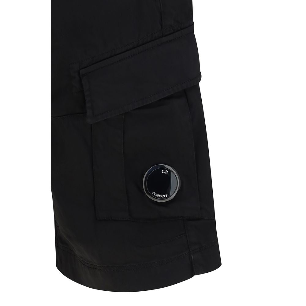 C.P. Company Black Cotton Bermuda Shorts