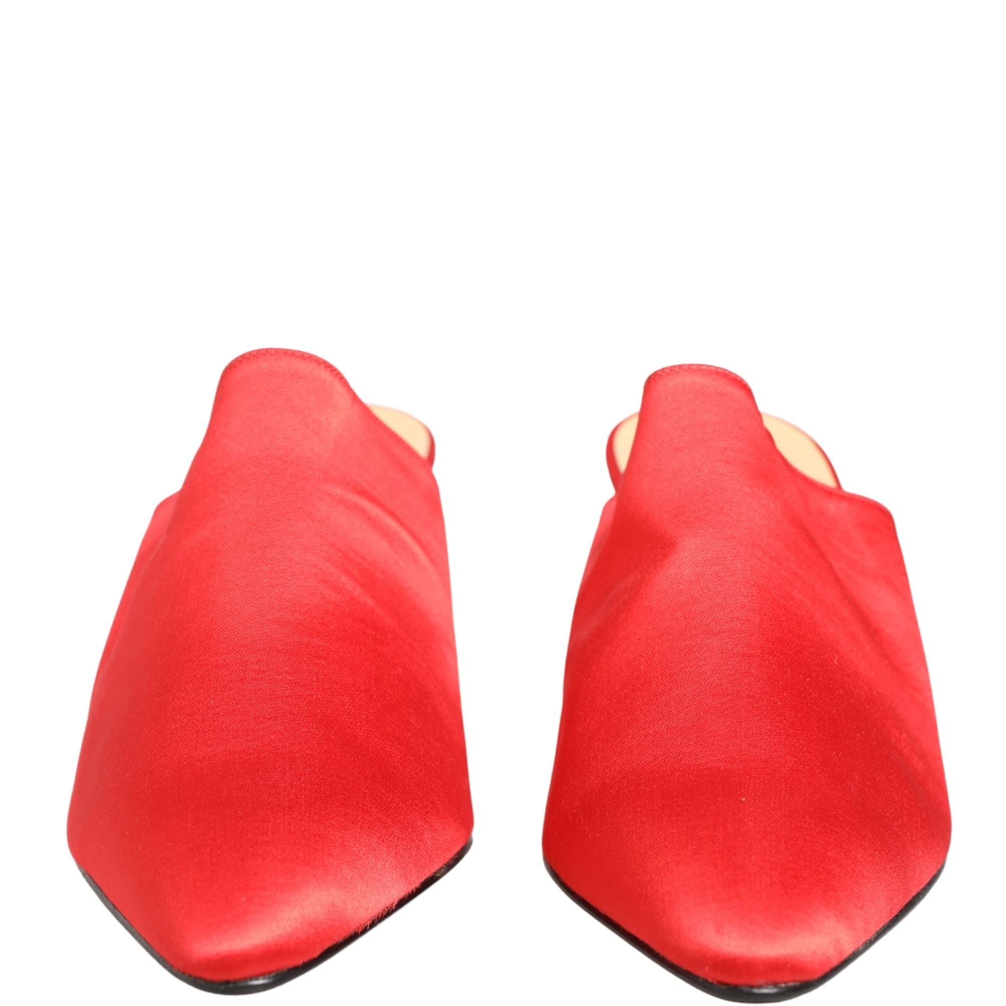 Dolce & Gabbana Red Suede Heel Mule Shoes