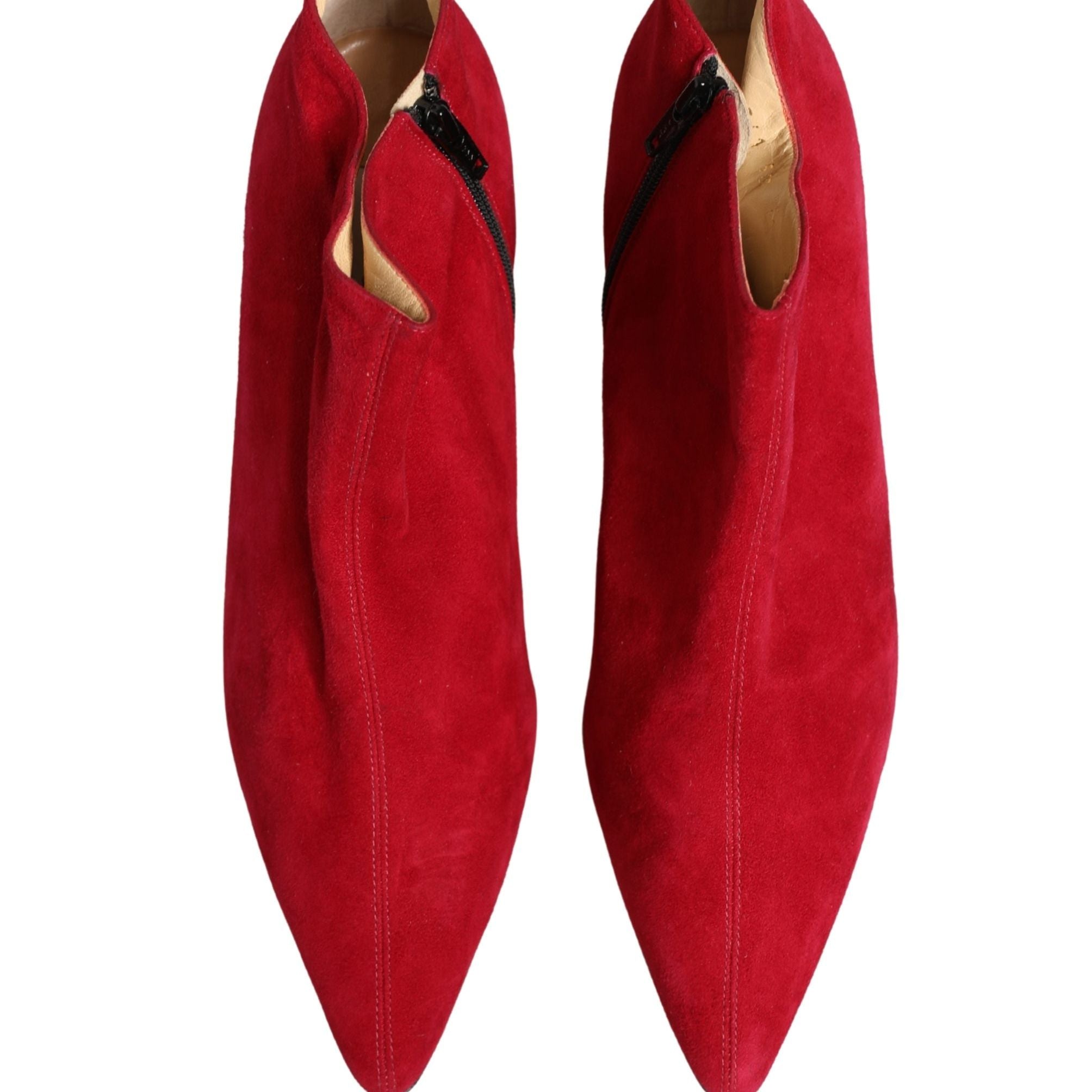 Dolce & Gabbana Red Suede Ankle Boots Shoes